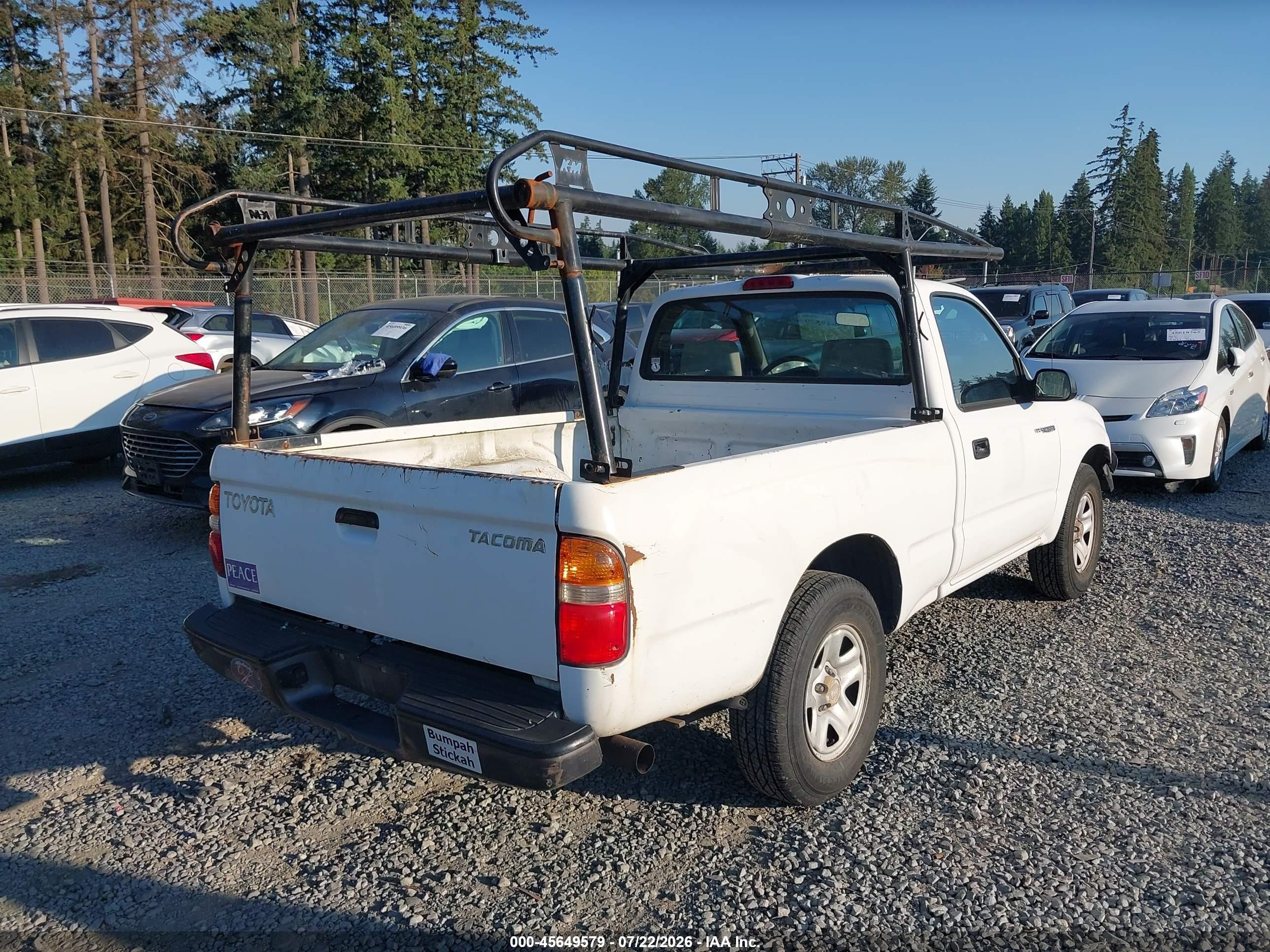 2001 Toyota Tacoma   White vin: 5TENL42N41Z779529