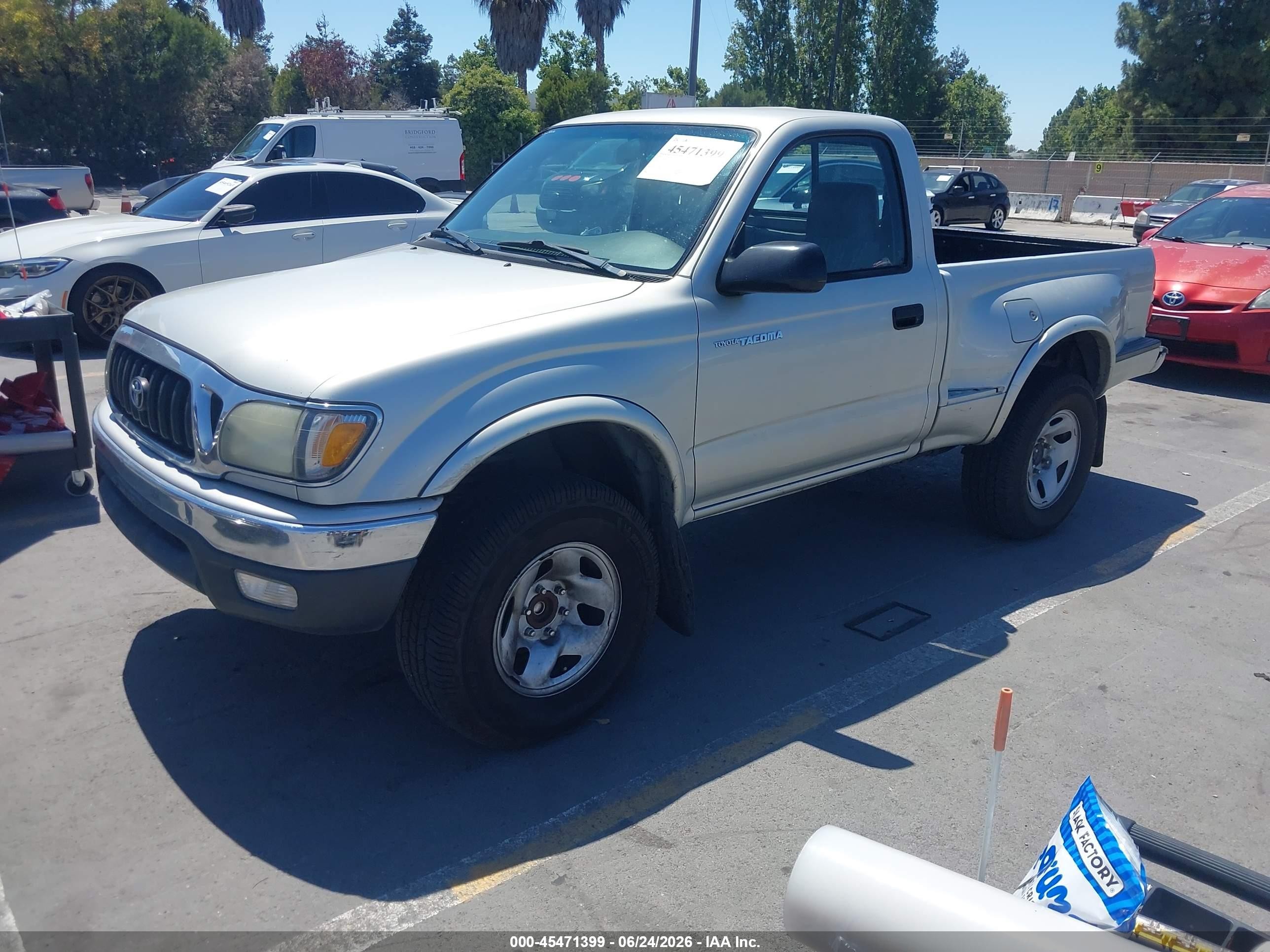 2003 Toyota Tacoma Prerunner Silver vin: 5TENM92N63Z290742