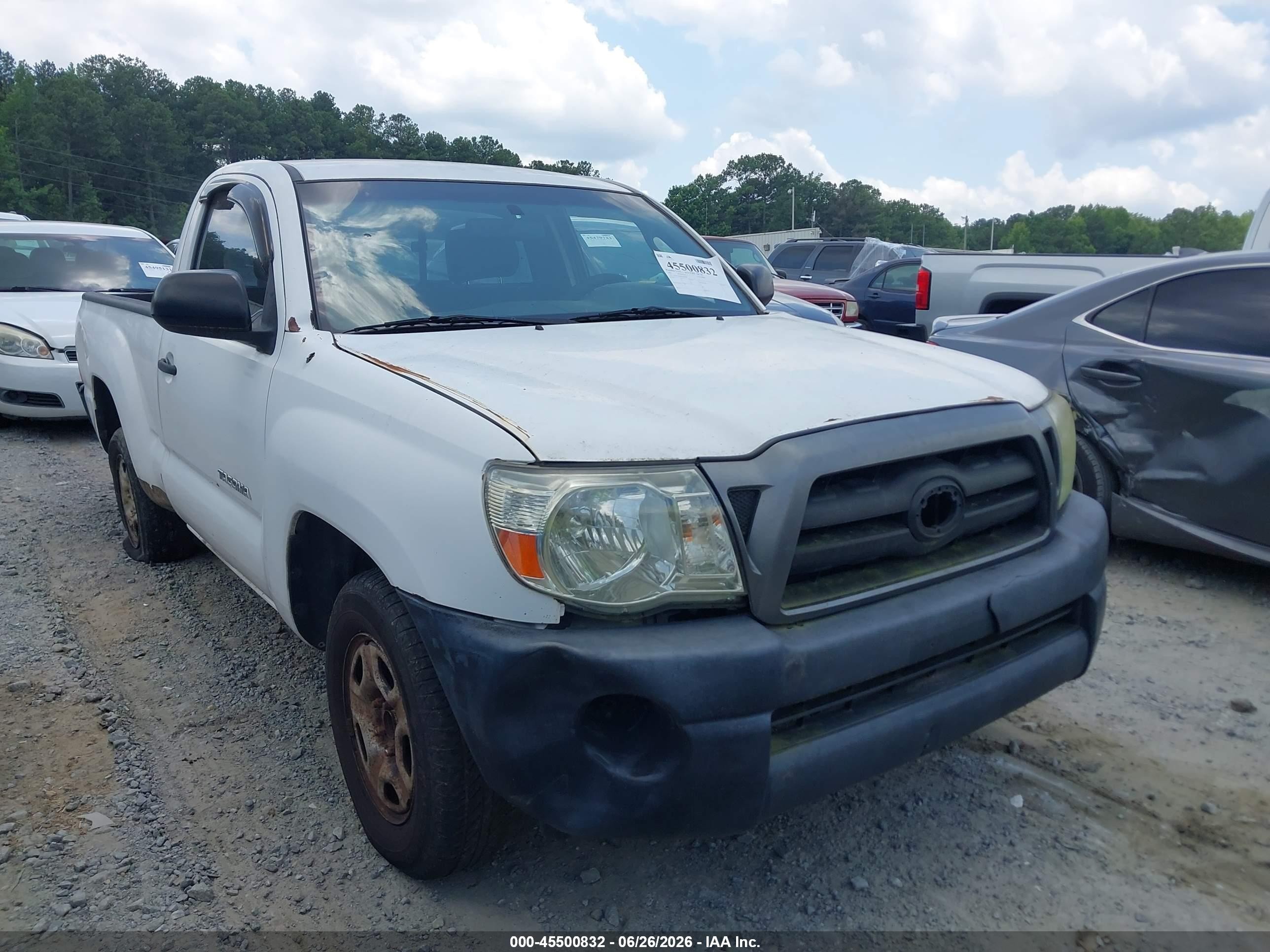 2007 Toyota Tacoma   White vin: 5TENX22N87Z458269