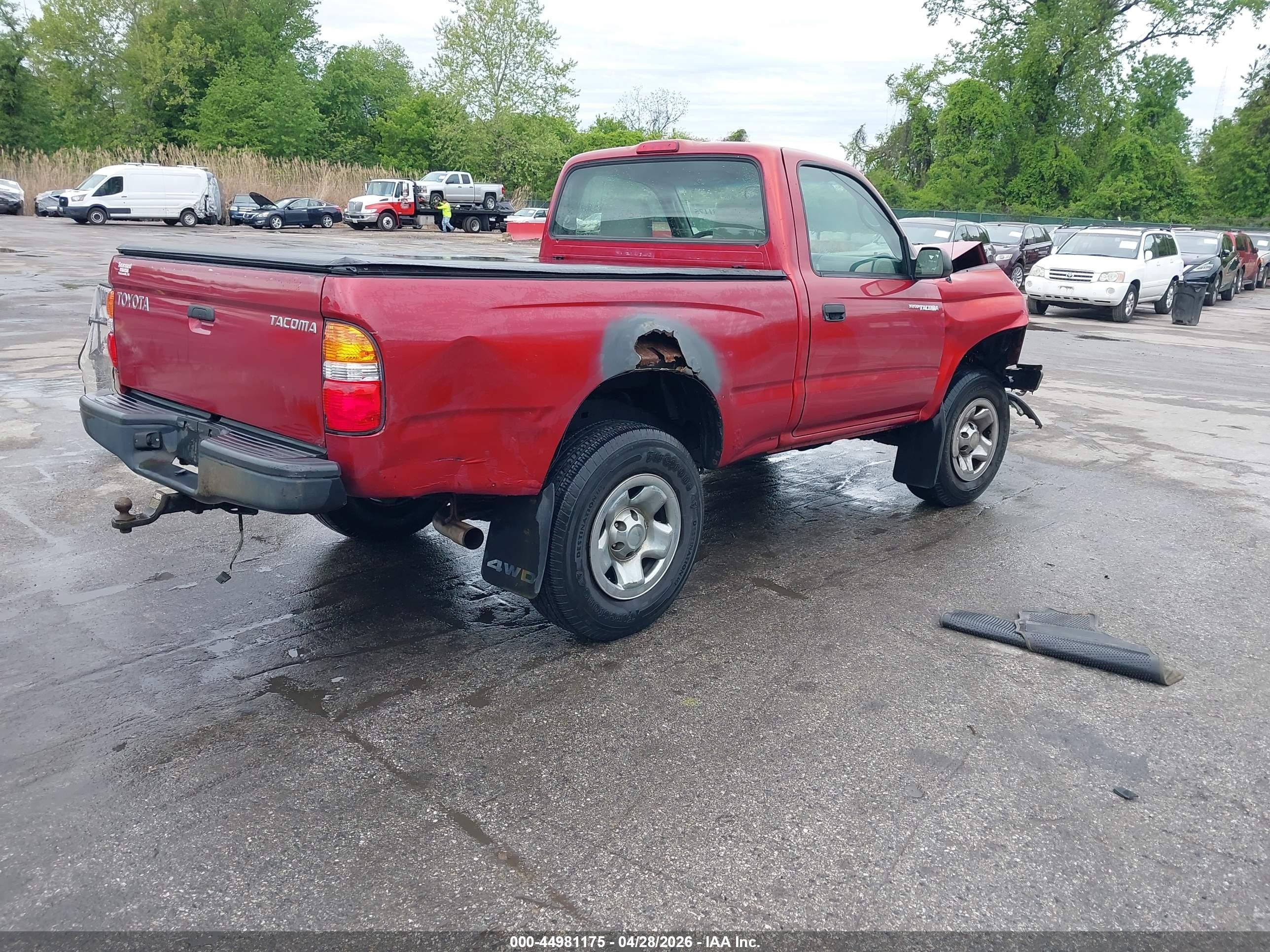 2004 Toyota Tacoma   Красный vin: 5TEPM62N04Z428803