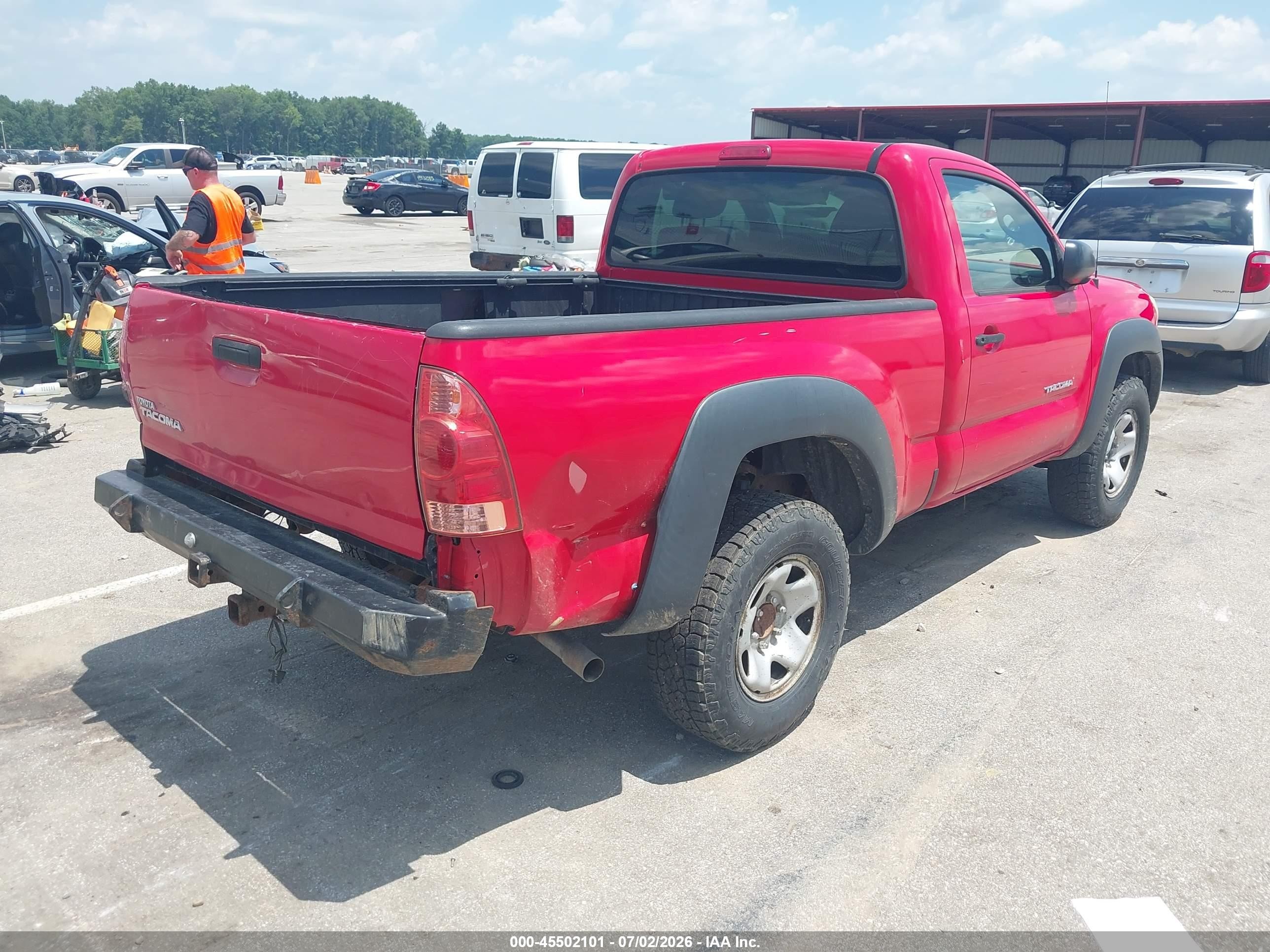 2007 Toyota Tacoma   Red vin: 5TEPX42N37Z444512
