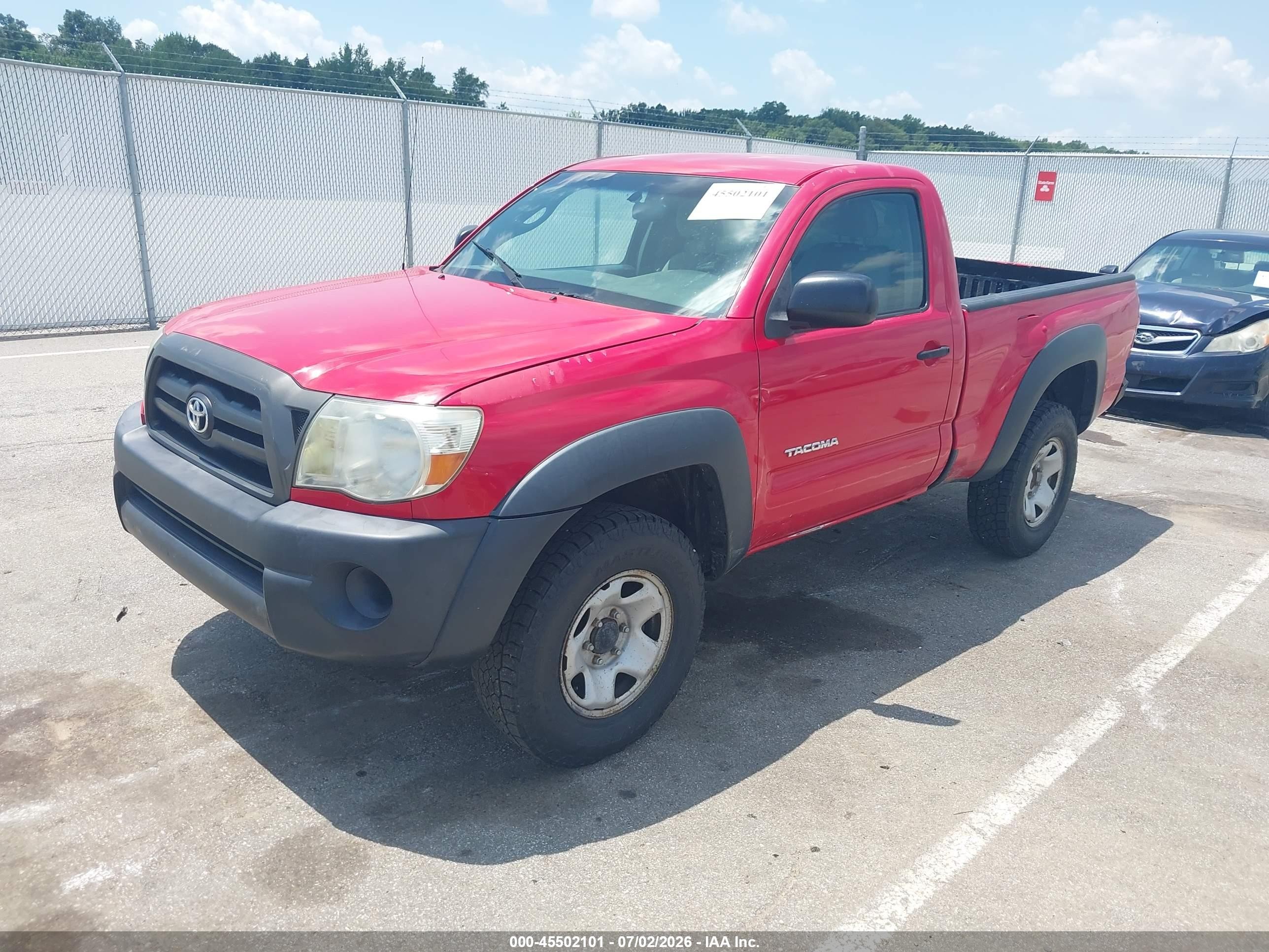 2007 Toyota Tacoma   Red vin: 5TEPX42N37Z444512