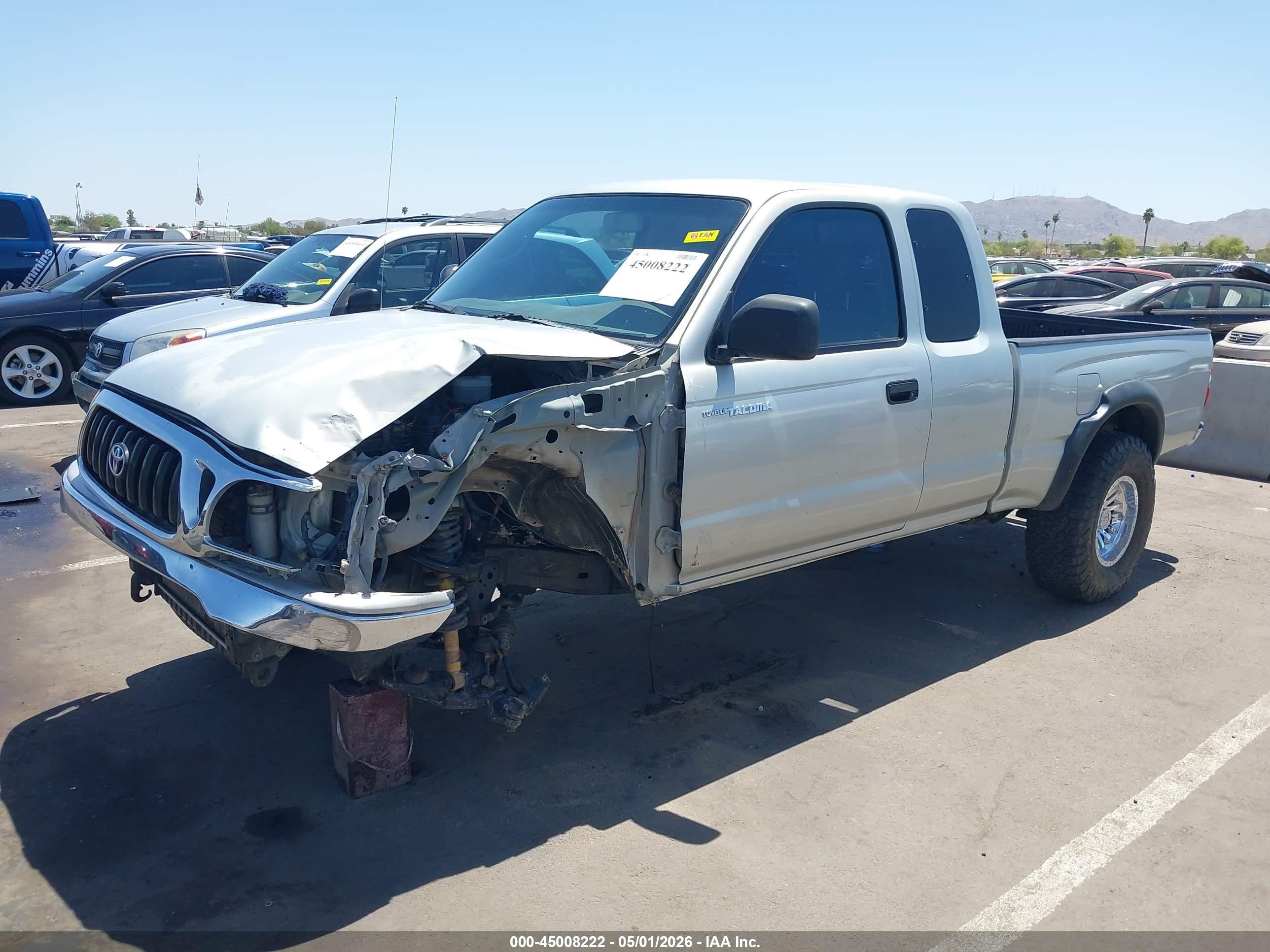 2002 Toyota Tacoma Prerunner Silver vin: 5TESM92N22Z140080