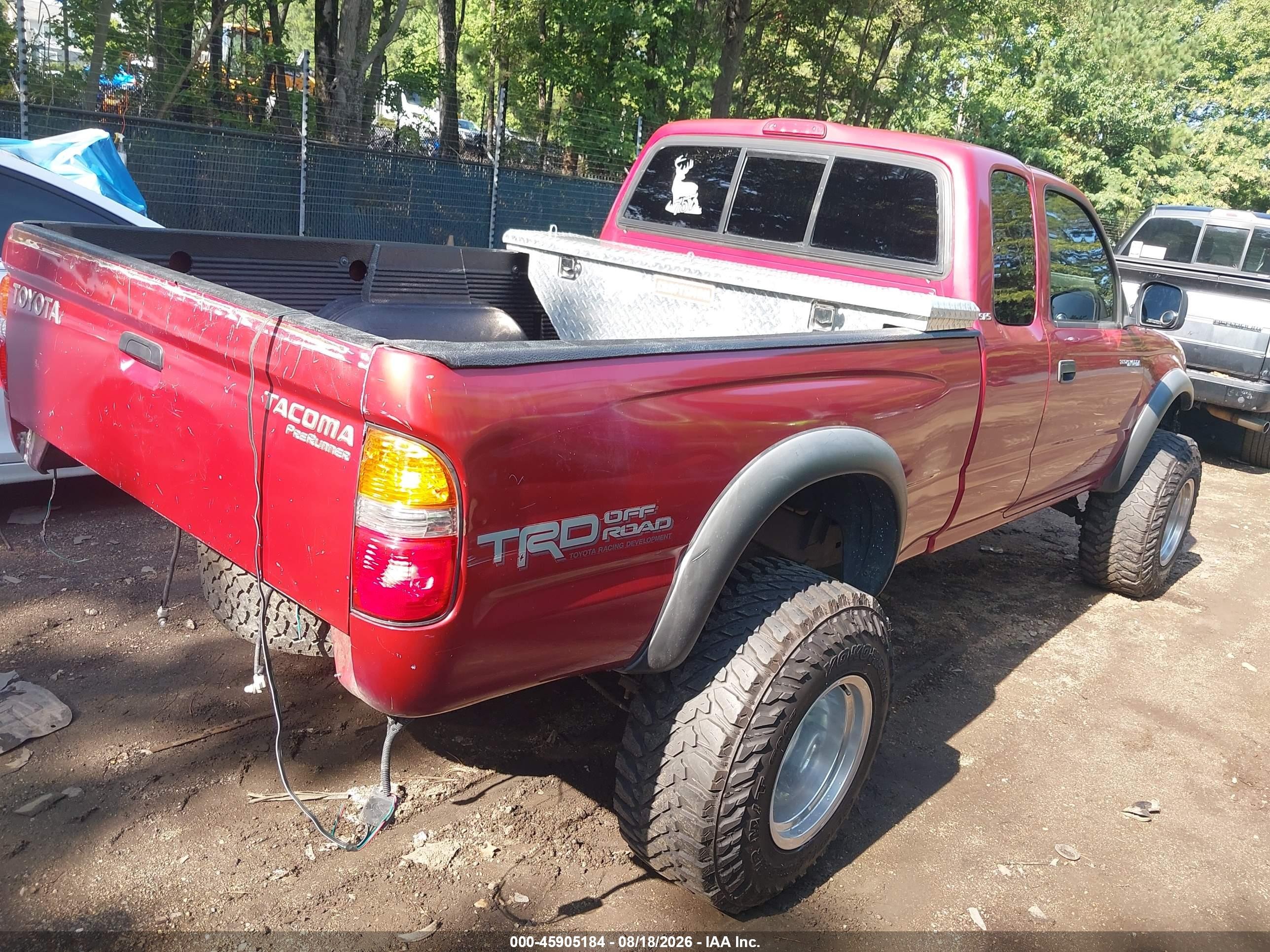 2004 Toyota Tacoma Prerunner Red vin: 5TESM92N34Z315858