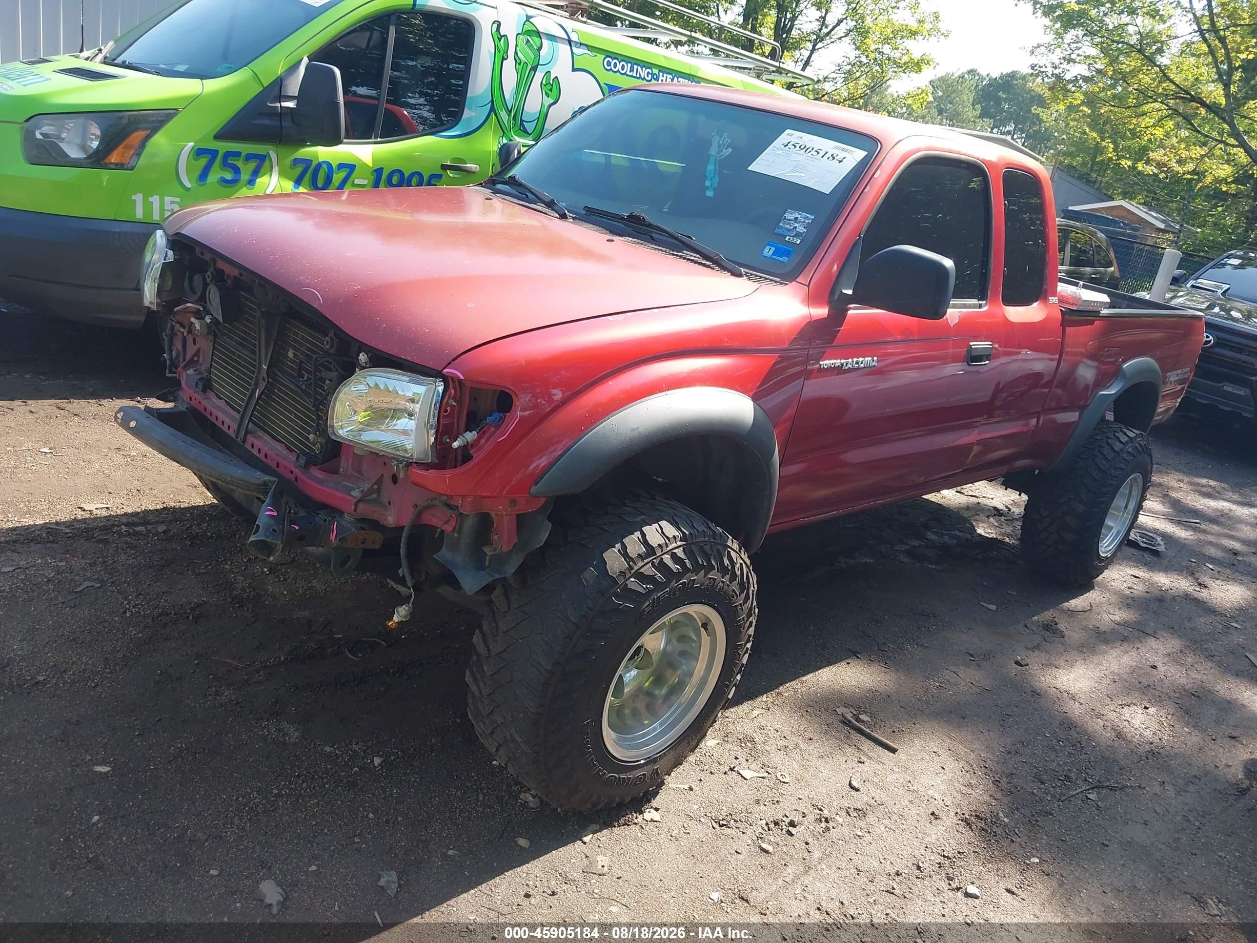 2004 Toyota Tacoma Prerunner Red vin: 5TESM92N34Z315858
