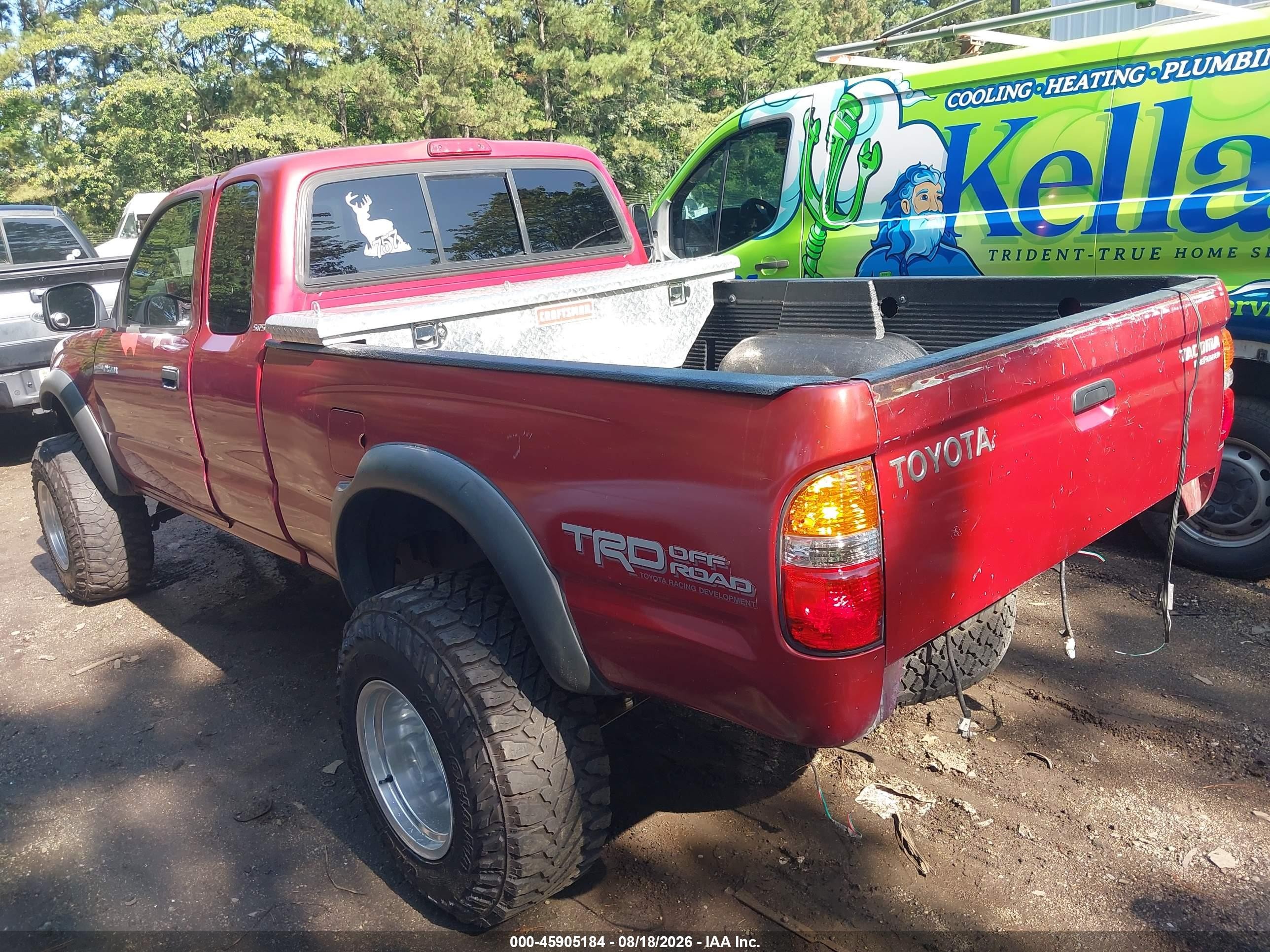 2004 Toyota Tacoma Prerunner Red vin: 5TESM92N34Z315858