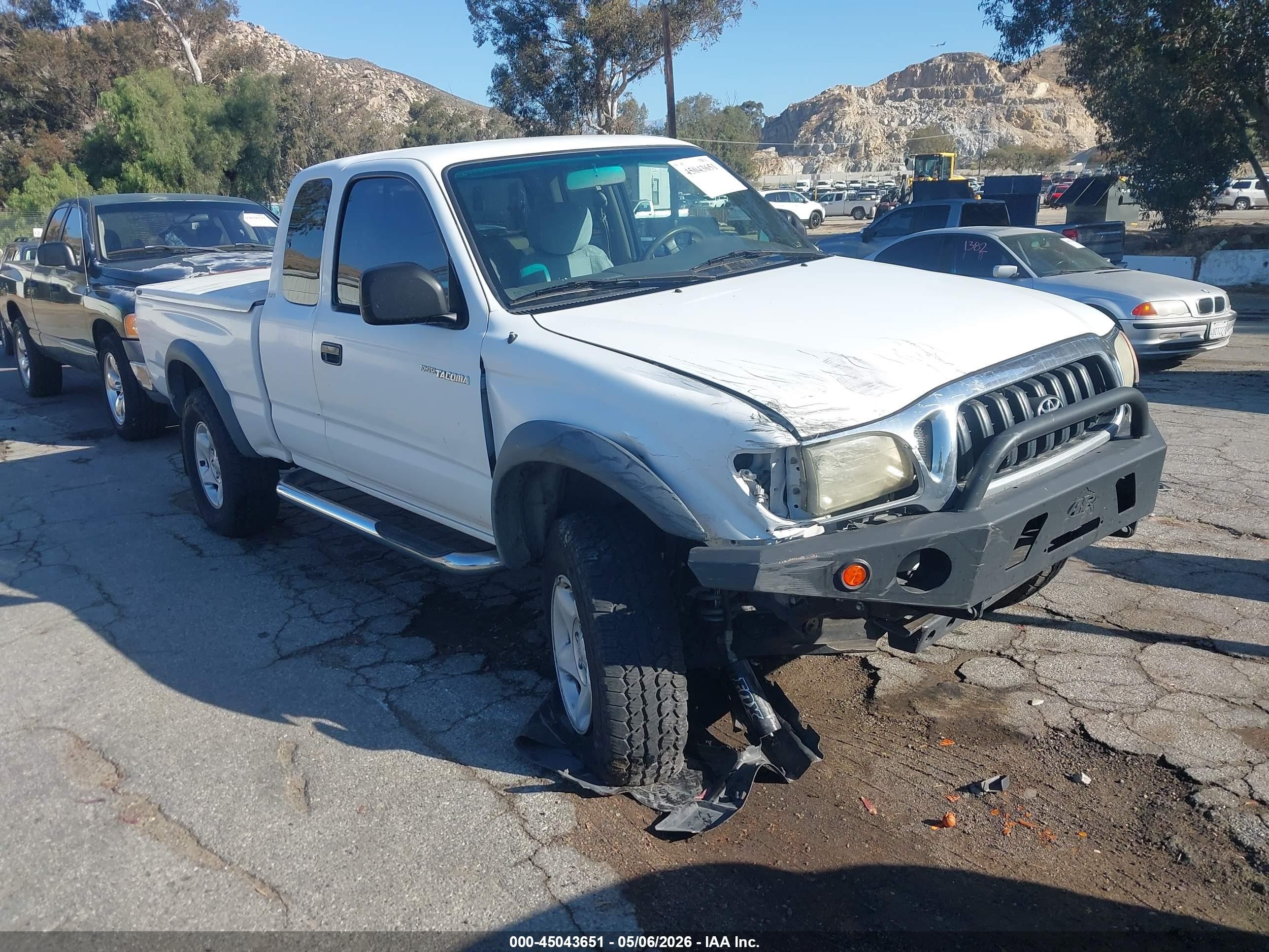 2001 Toyota Tacoma Prerunner V6 White vin: 5TESN92N01Z793101