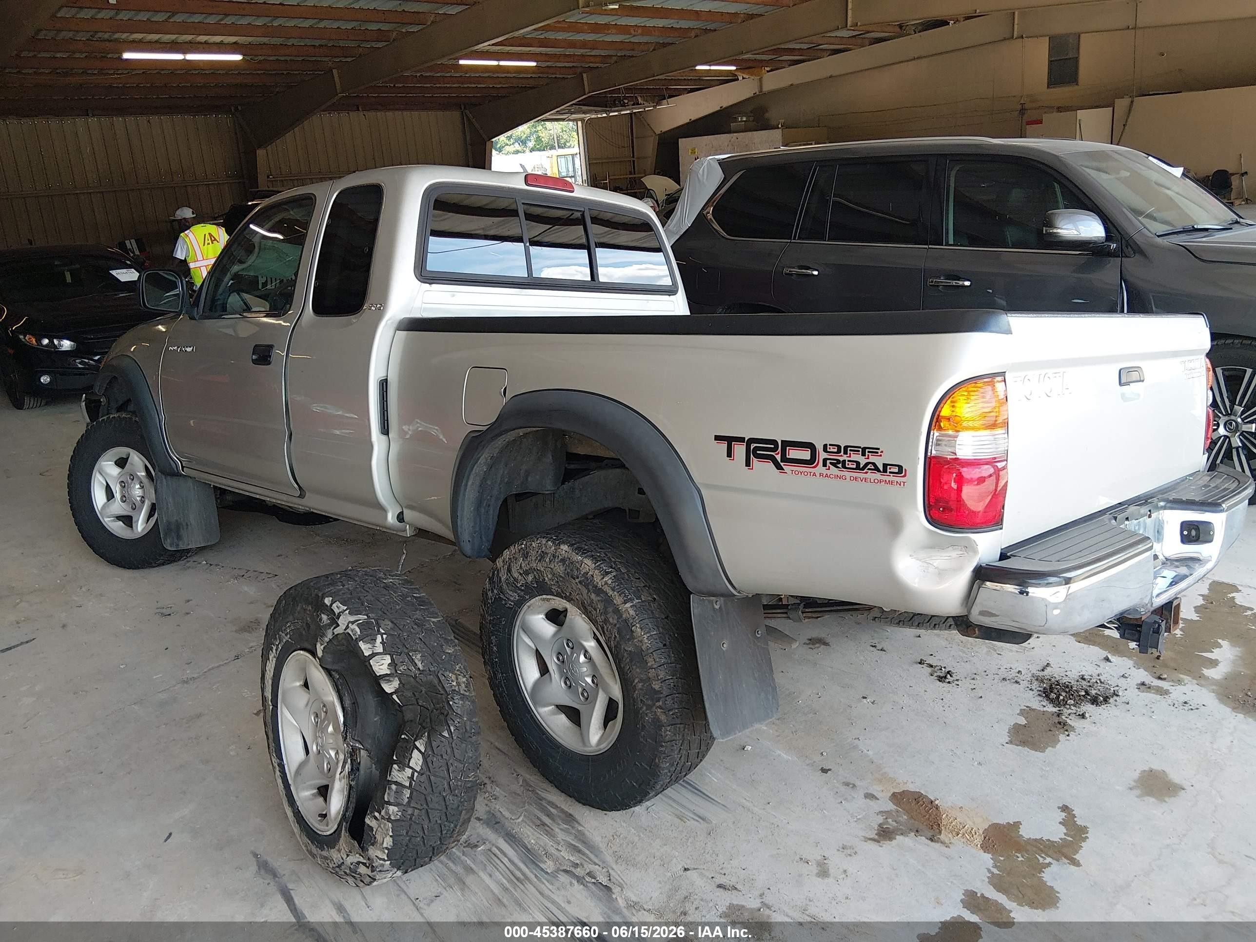 2003 Toyota Tacoma Prerunner V6 Silver vin: 5TESN92N23Z278541