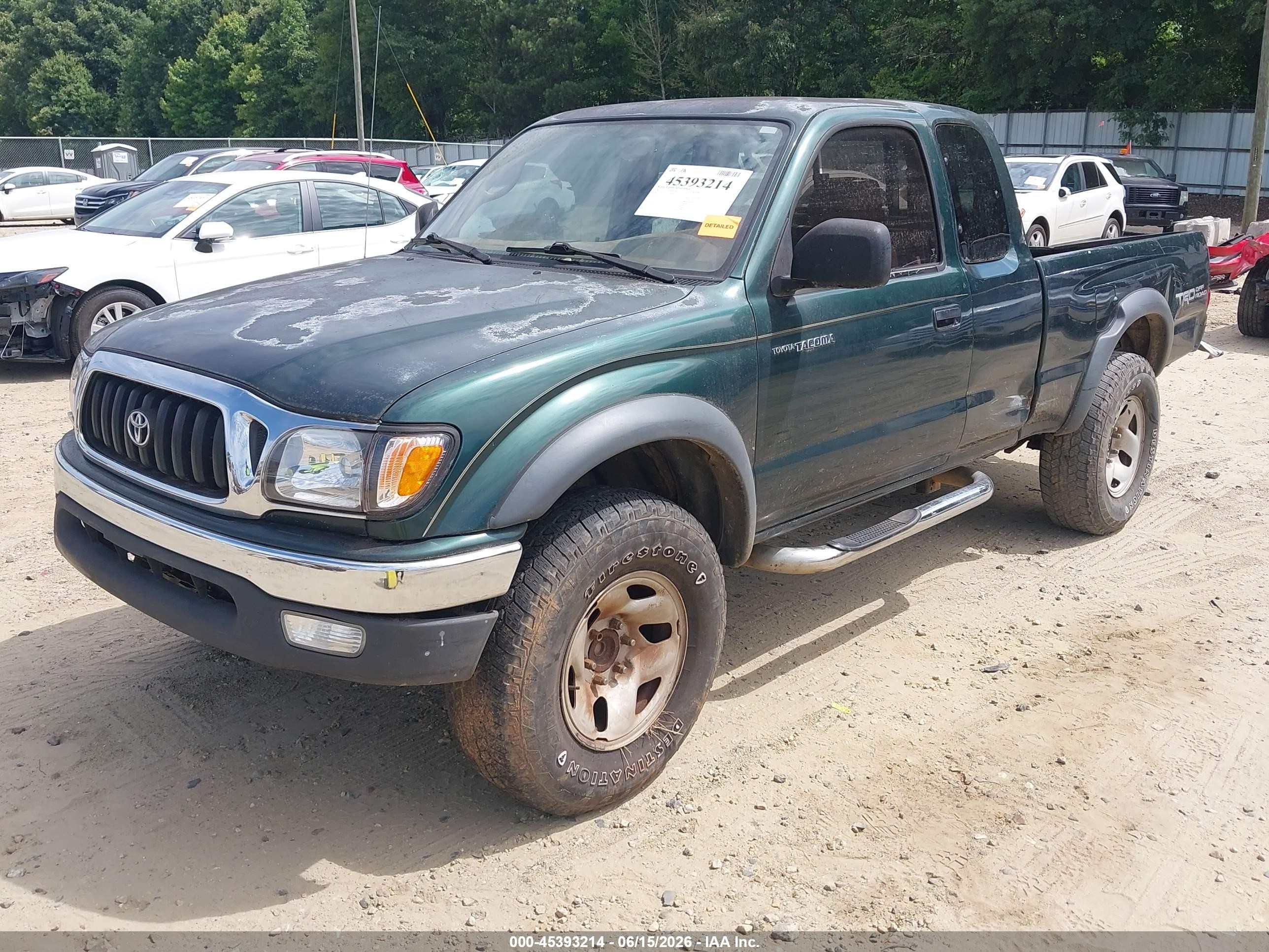 2002 Toyota Tacoma Prerunner V6 Green vin: 5TESN92N42Z116053