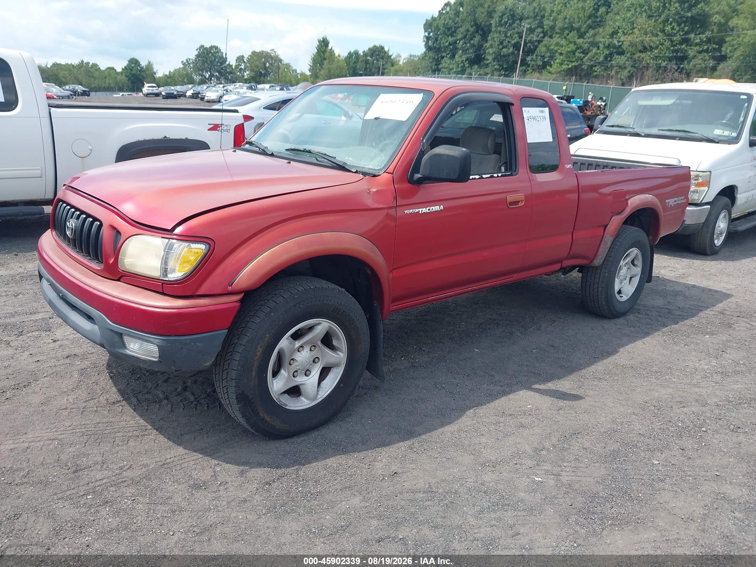 2001 Toyota Tacoma Prerunner V6 Red vin: 5TESN92N51Z869069