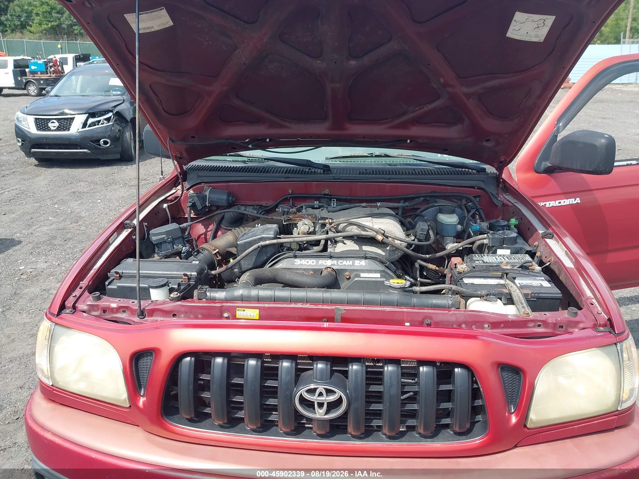 2001 Toyota Tacoma Prerunner V6 Red vin: 5TESN92N51Z869069