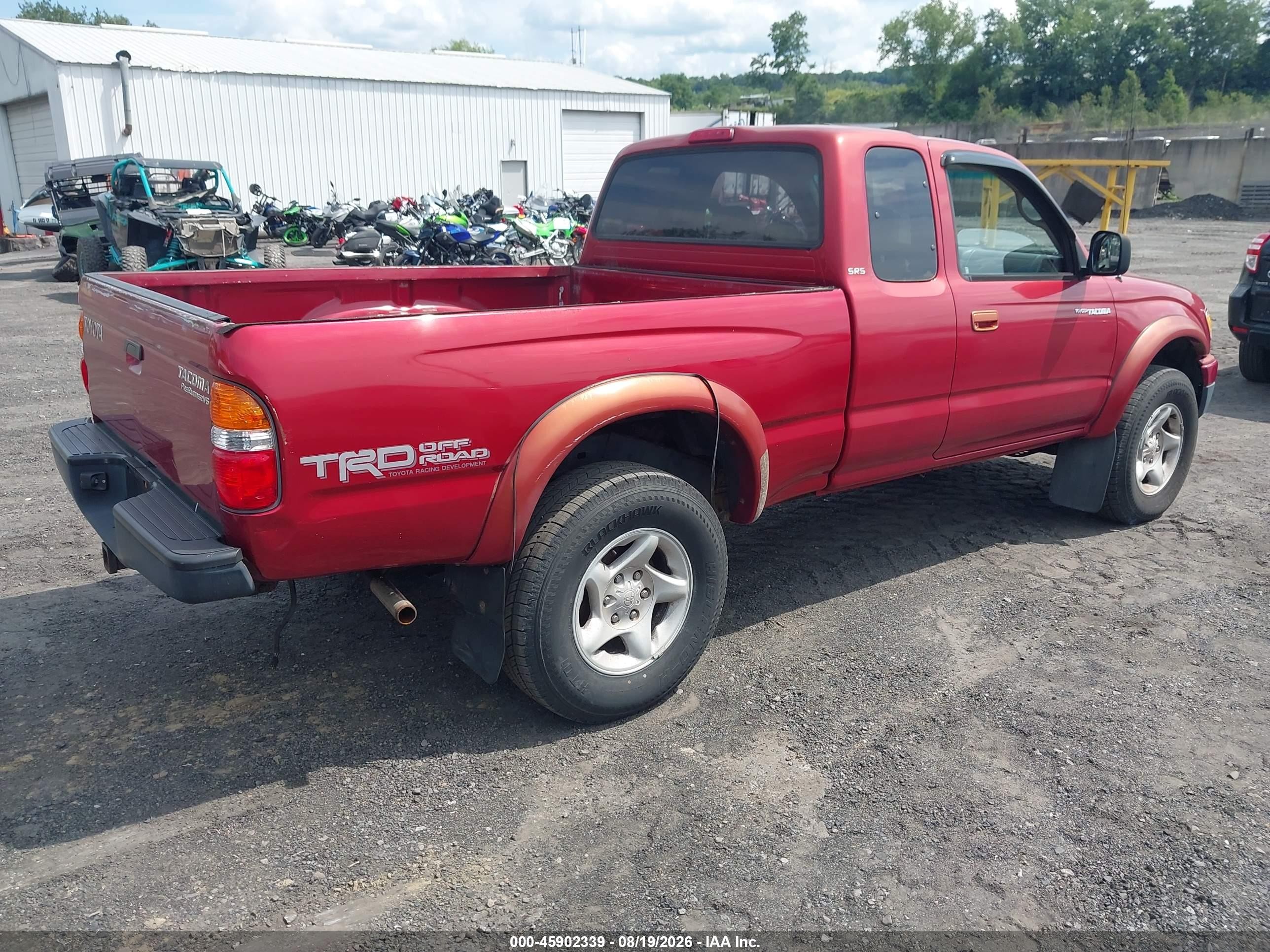 2001 Toyota Tacoma Prerunner V6 Red vin: 5TESN92N51Z869069