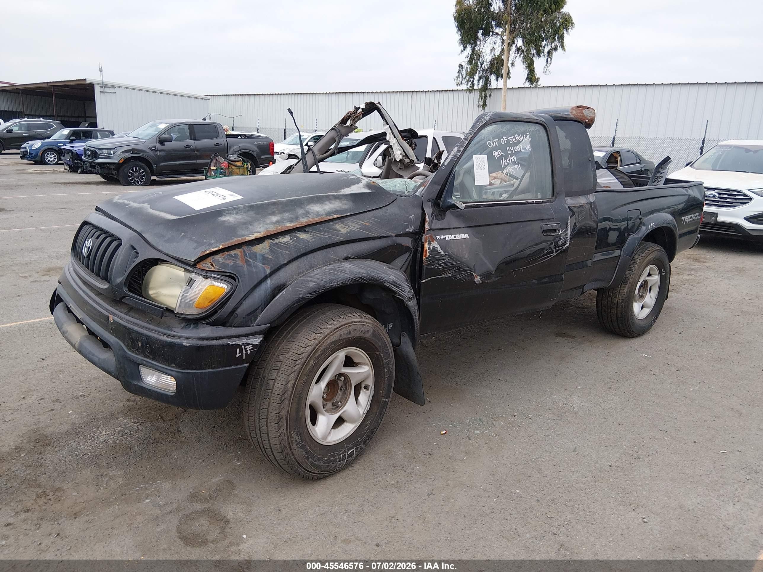 2002 Toyota Tacoma Prerunner Черный vin: 5TESN92N52Z890909