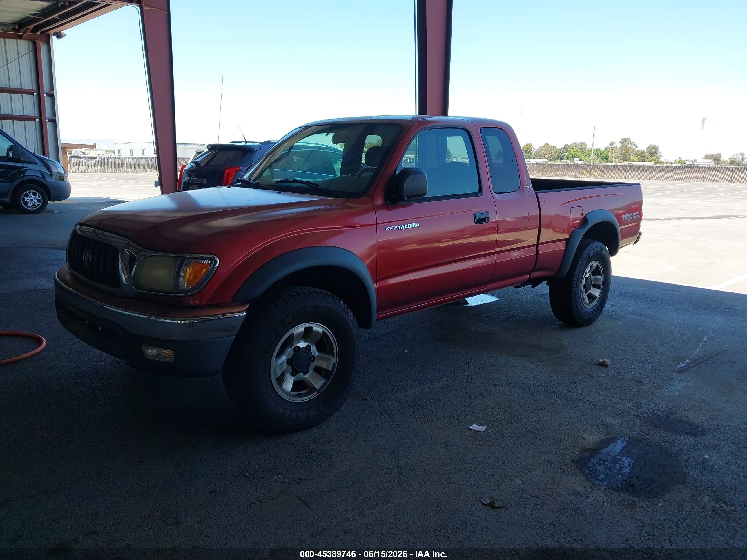 2004 Toyota Tacoma Prerunner V6 Burgundy vin: 5TESN92N74Z334541