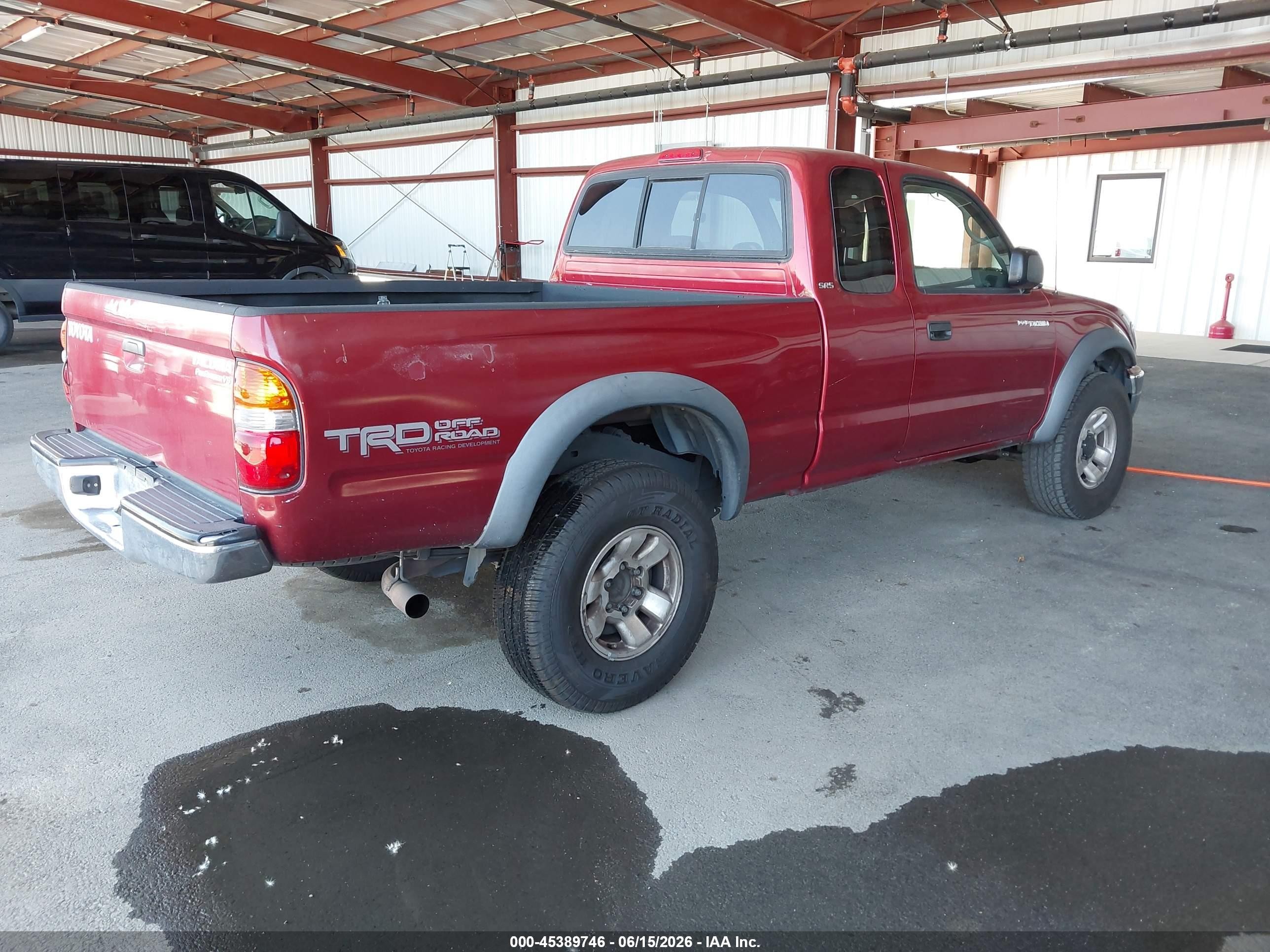 2004 Toyota Tacoma Prerunner V6 Burgundy vin: 5TESN92N74Z334541