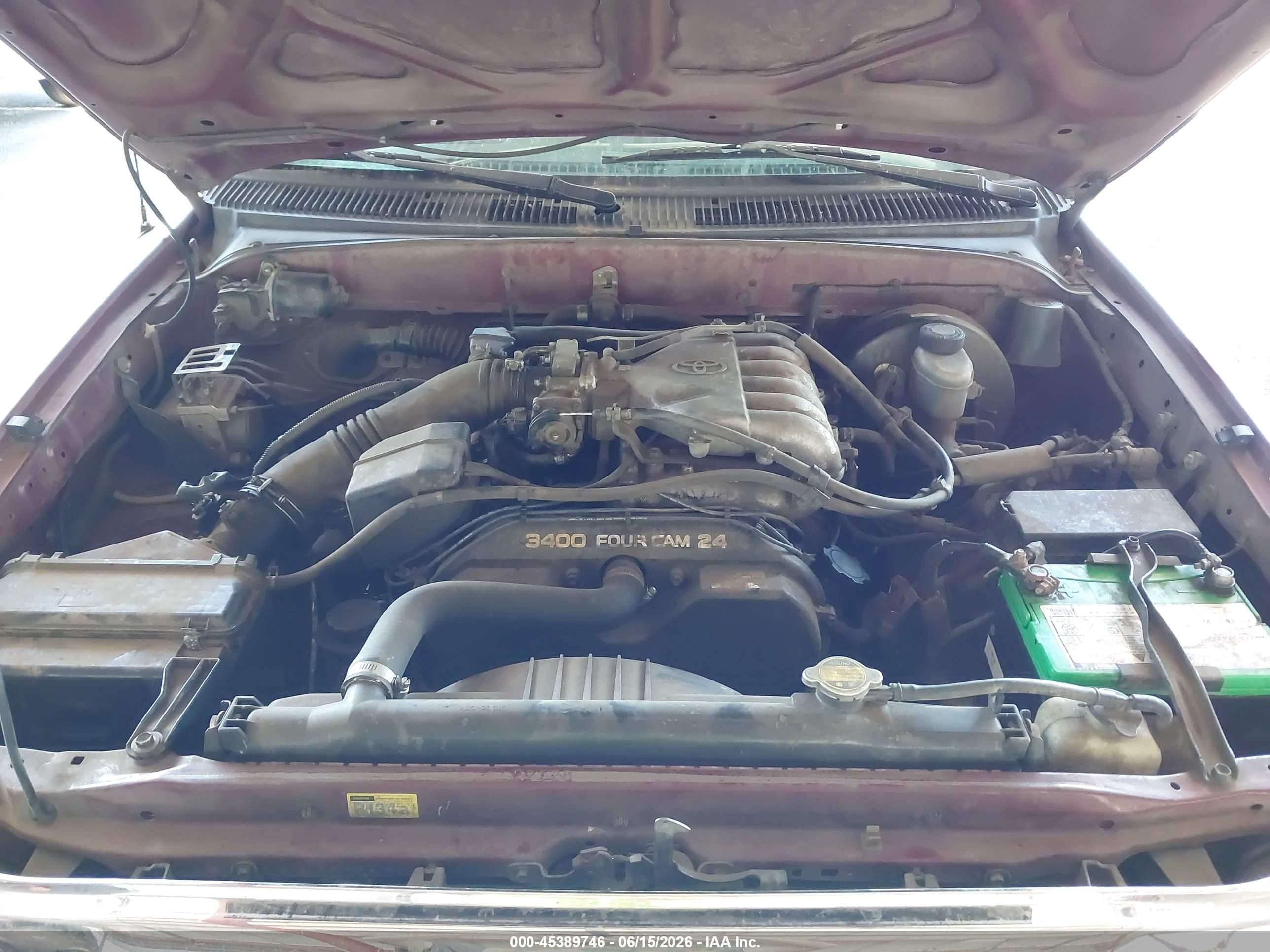 2004 Toyota Tacoma Prerunner V6 Burgundy vin: 5TESN92N74Z334541