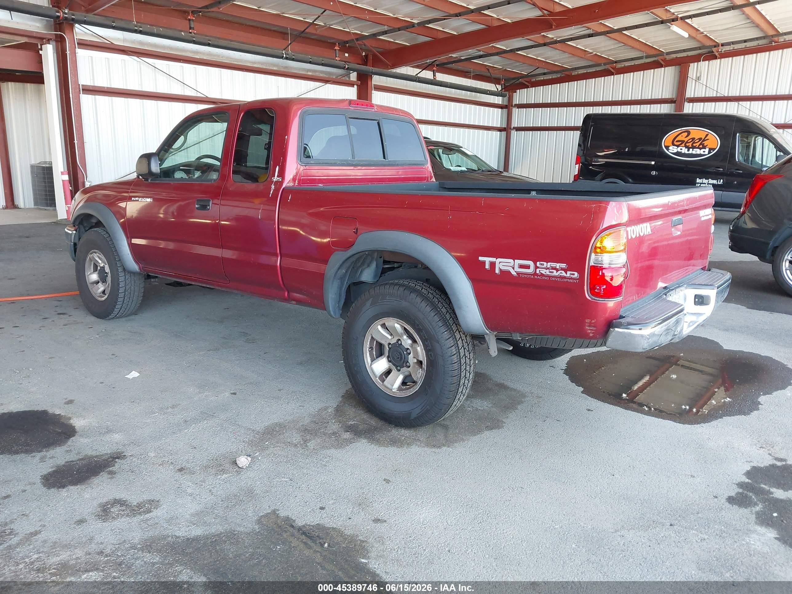 2004 Toyota Tacoma Prerunner V6 Burgundy vin: 5TESN92N74Z334541