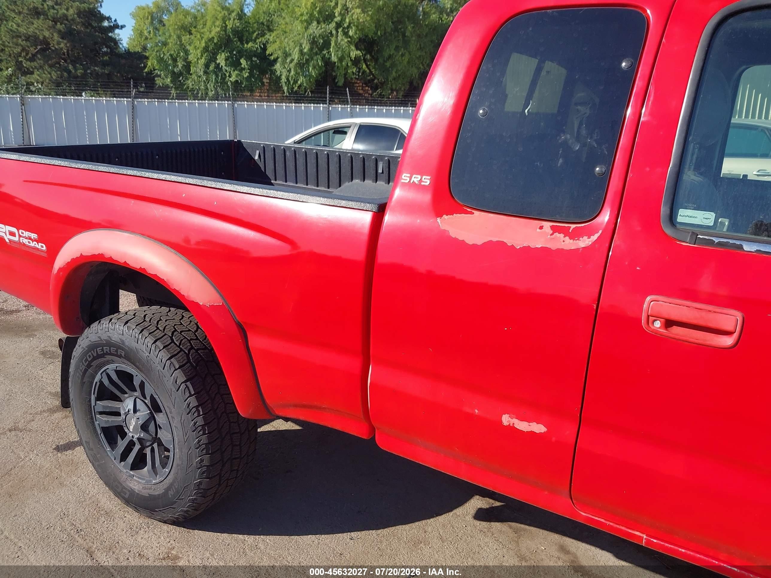 2004 Toyota Tacoma Prerunner V6 Red vin: 5TESN92N74Z415796
