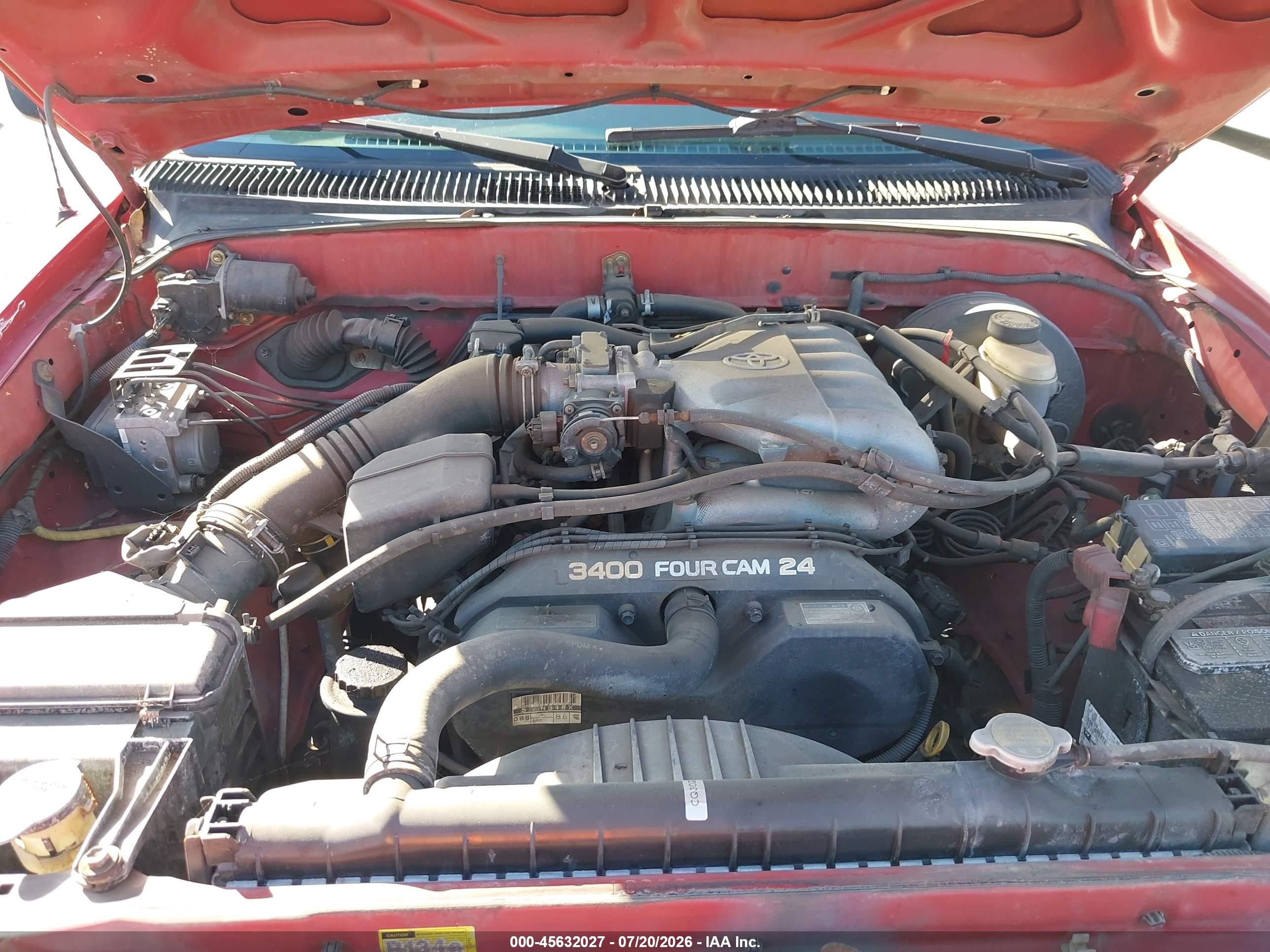 2004 Toyota Tacoma Prerunner V6 Red vin: 5TESN92N74Z415796