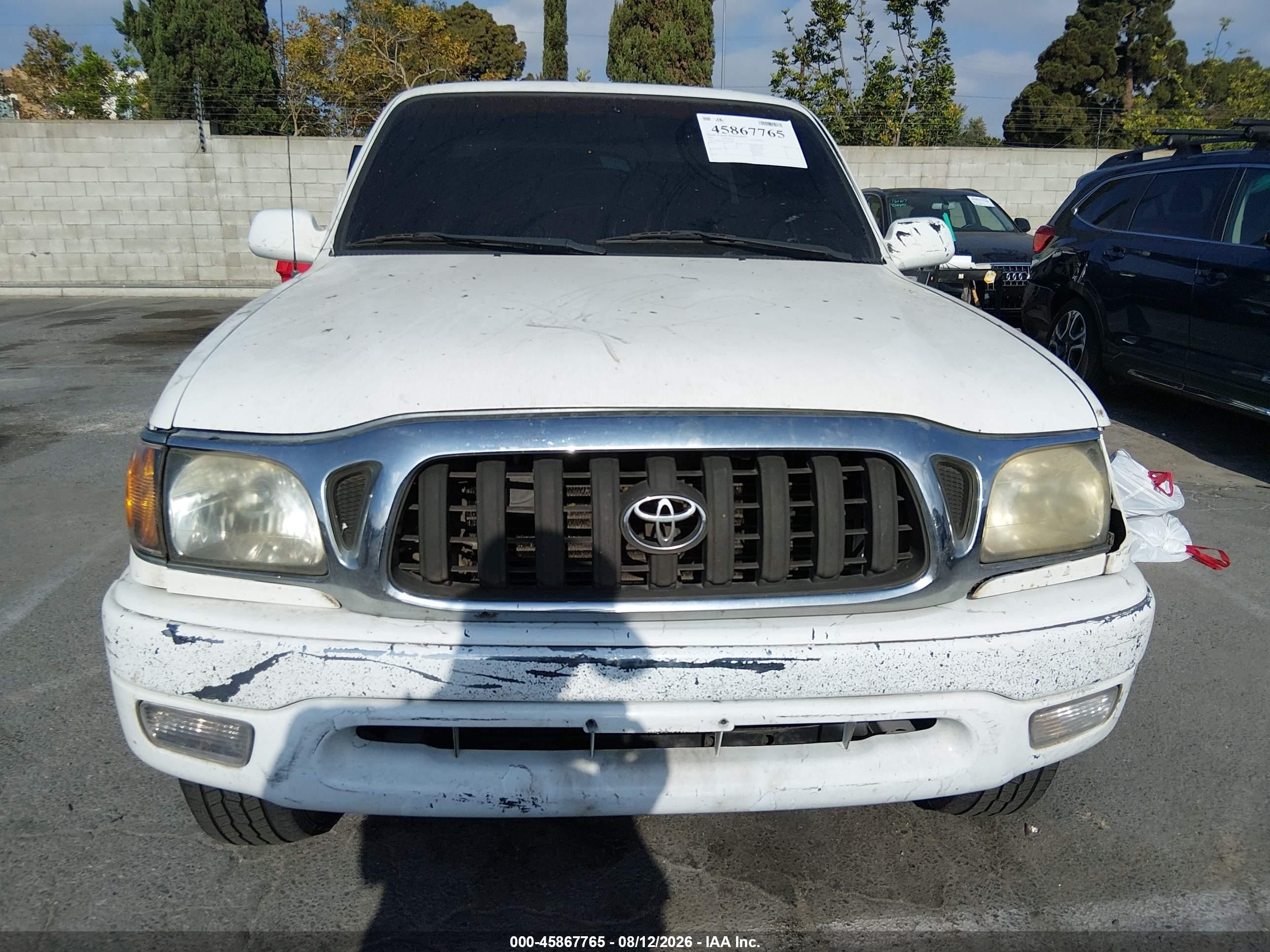 2001 Toyota Tacoma Prerunner V6 White vin: 5TESN92N91Z791489