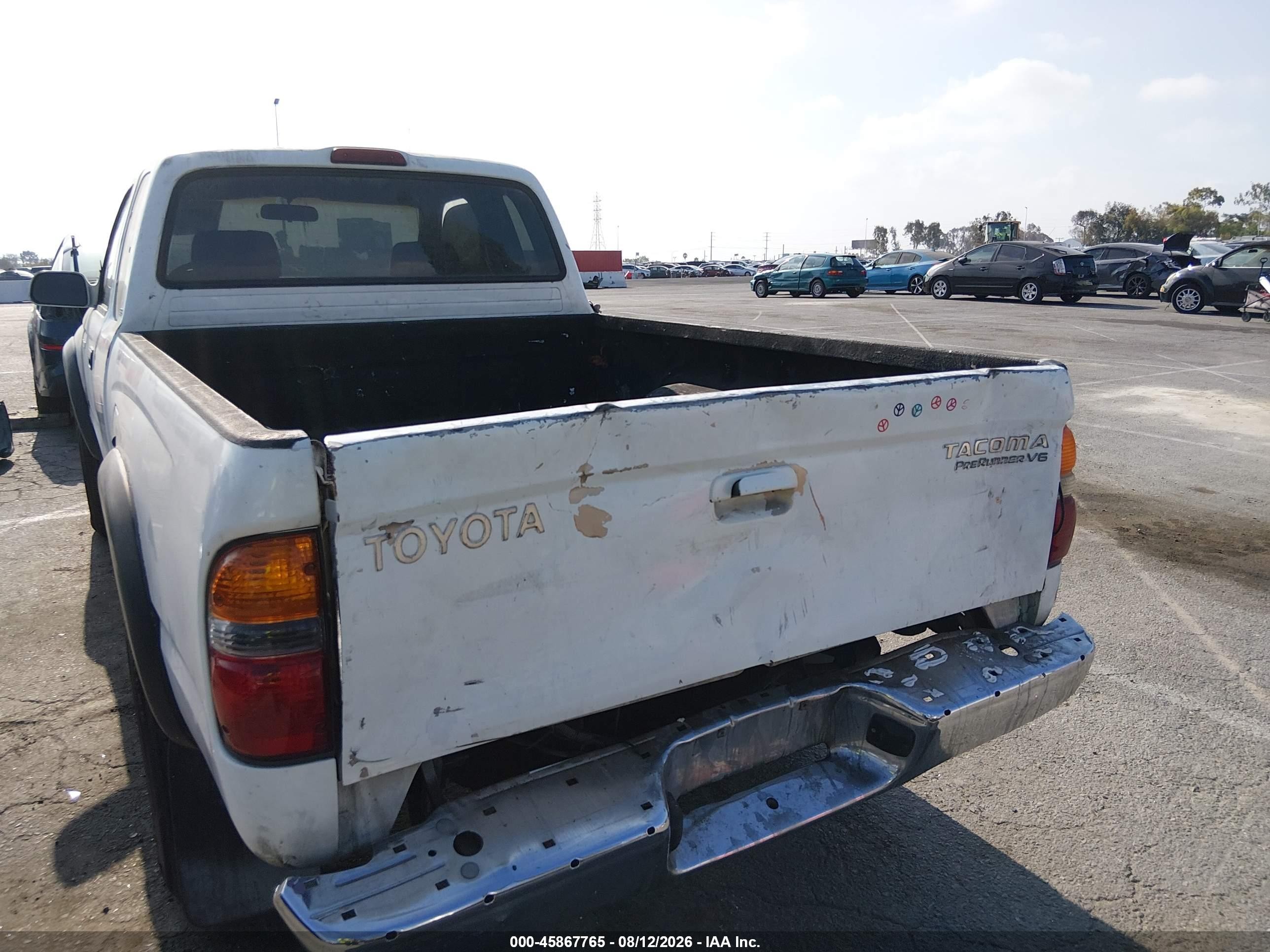 2001 Toyota Tacoma Prerunner V6 White vin: 5TESN92N91Z791489