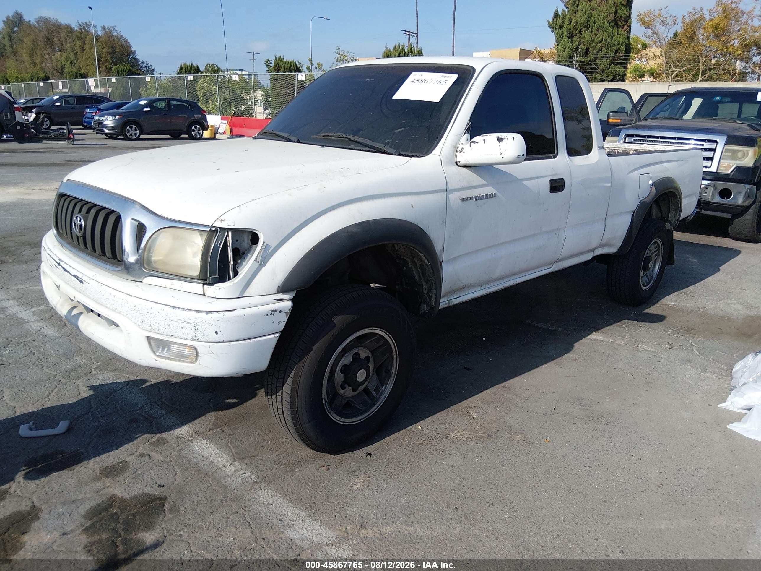 2001 Toyota Tacoma Prerunner V6 White vin: 5TESN92N91Z791489