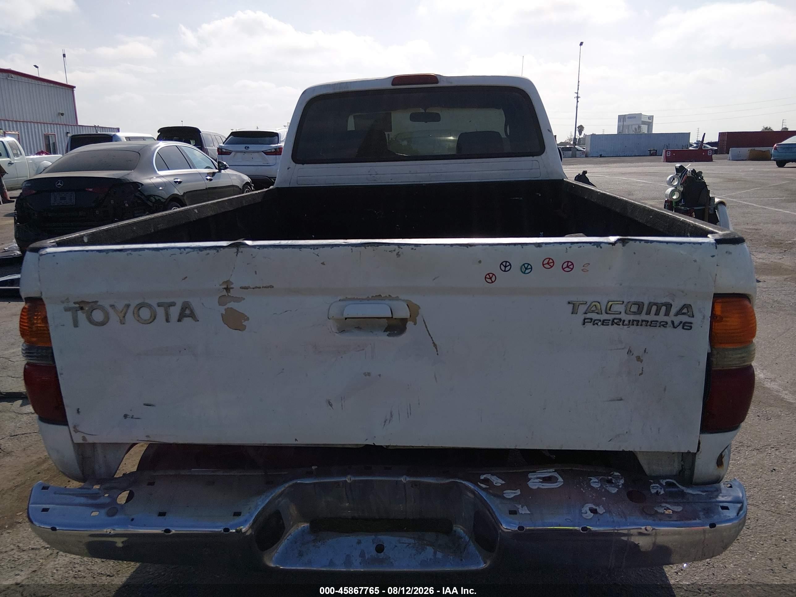 2001 Toyota Tacoma Prerunner V6 White vin: 5TESN92N91Z791489