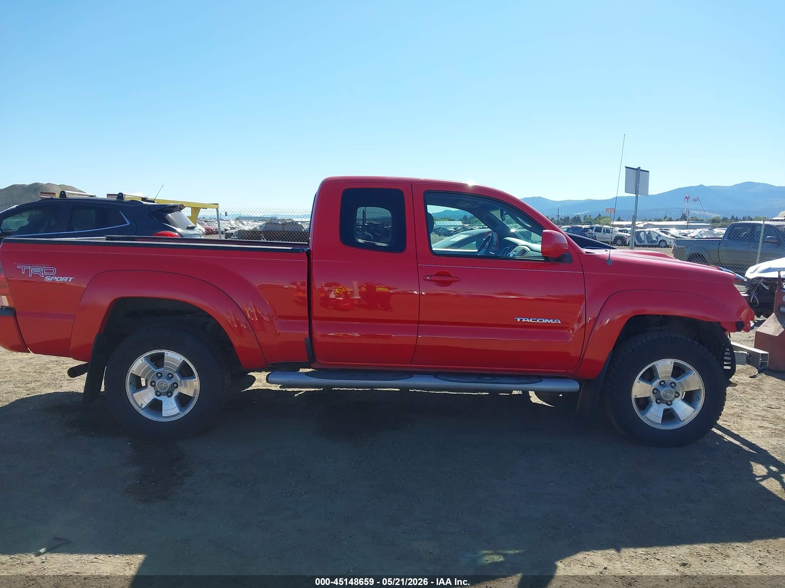 2007 Toyota Tacoma Prerunner V6 Red vin: 5TETU62N37Z389711