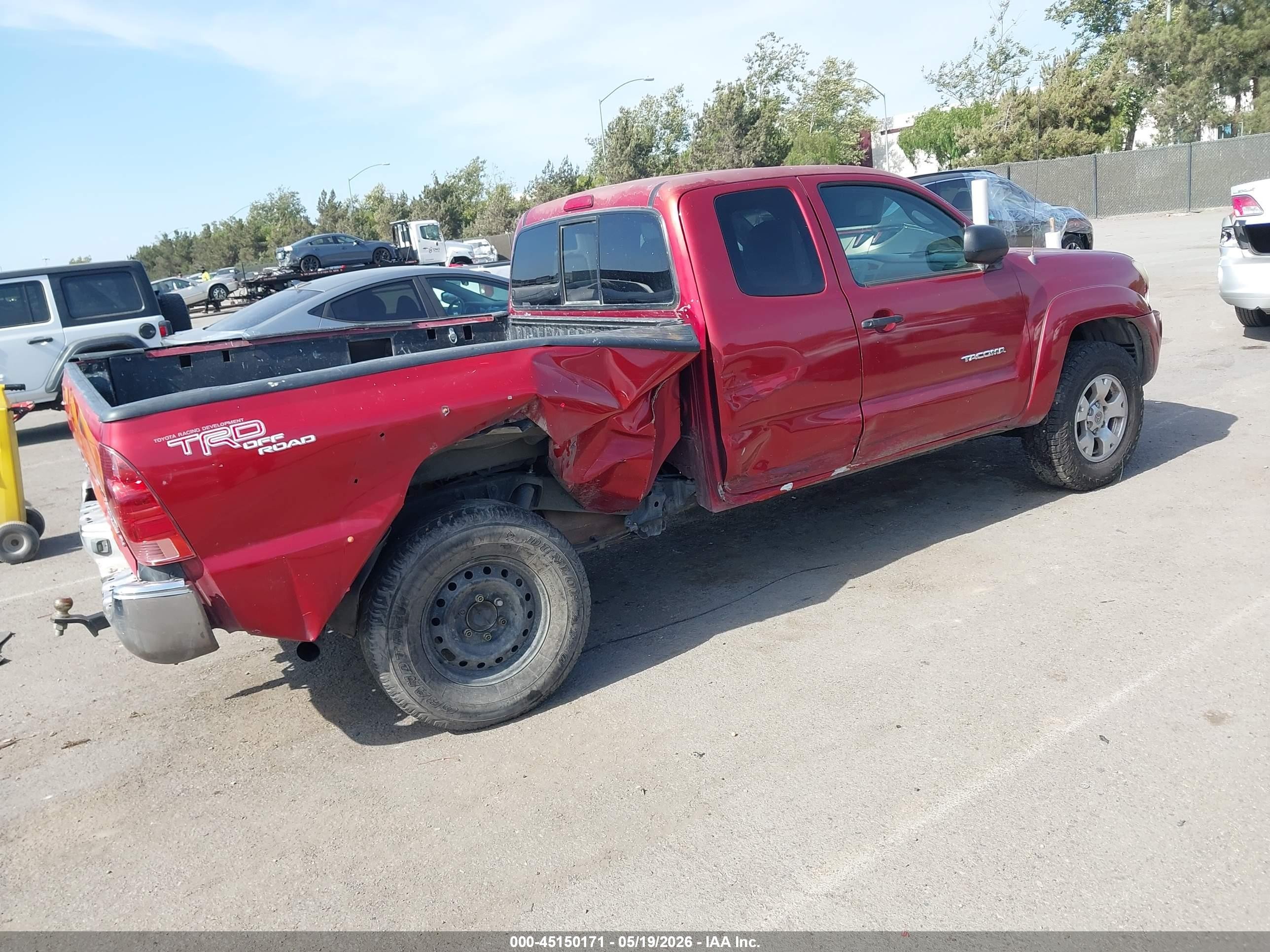 2005 Toyota Tacoma Prerunner V6 Red vin: 5TETU62N45Z034558