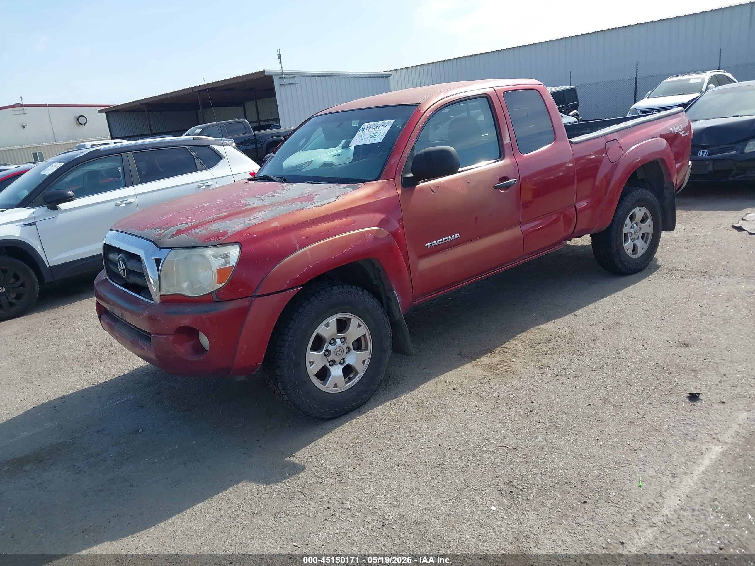 2005 Toyota Tacoma Prerunner V6 Red vin: 5TETU62N45Z034558
