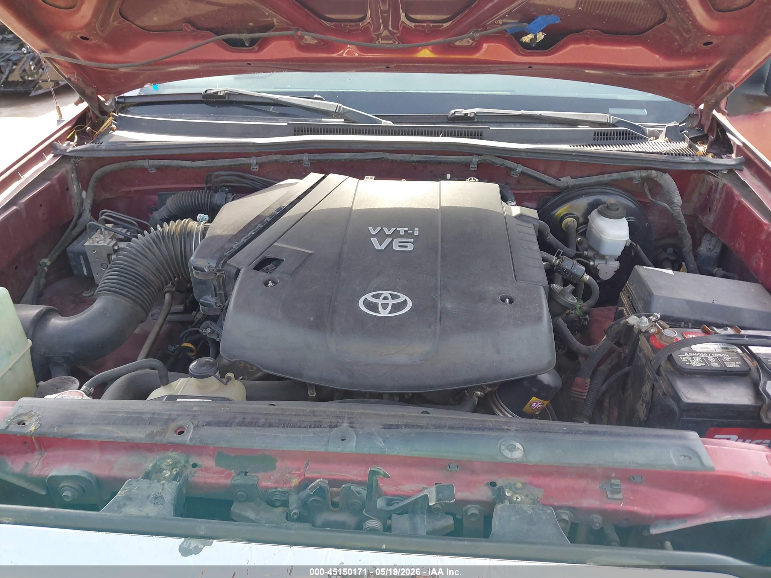 2005 Toyota Tacoma Prerunner V6 Red vin: 5TETU62N45Z034558