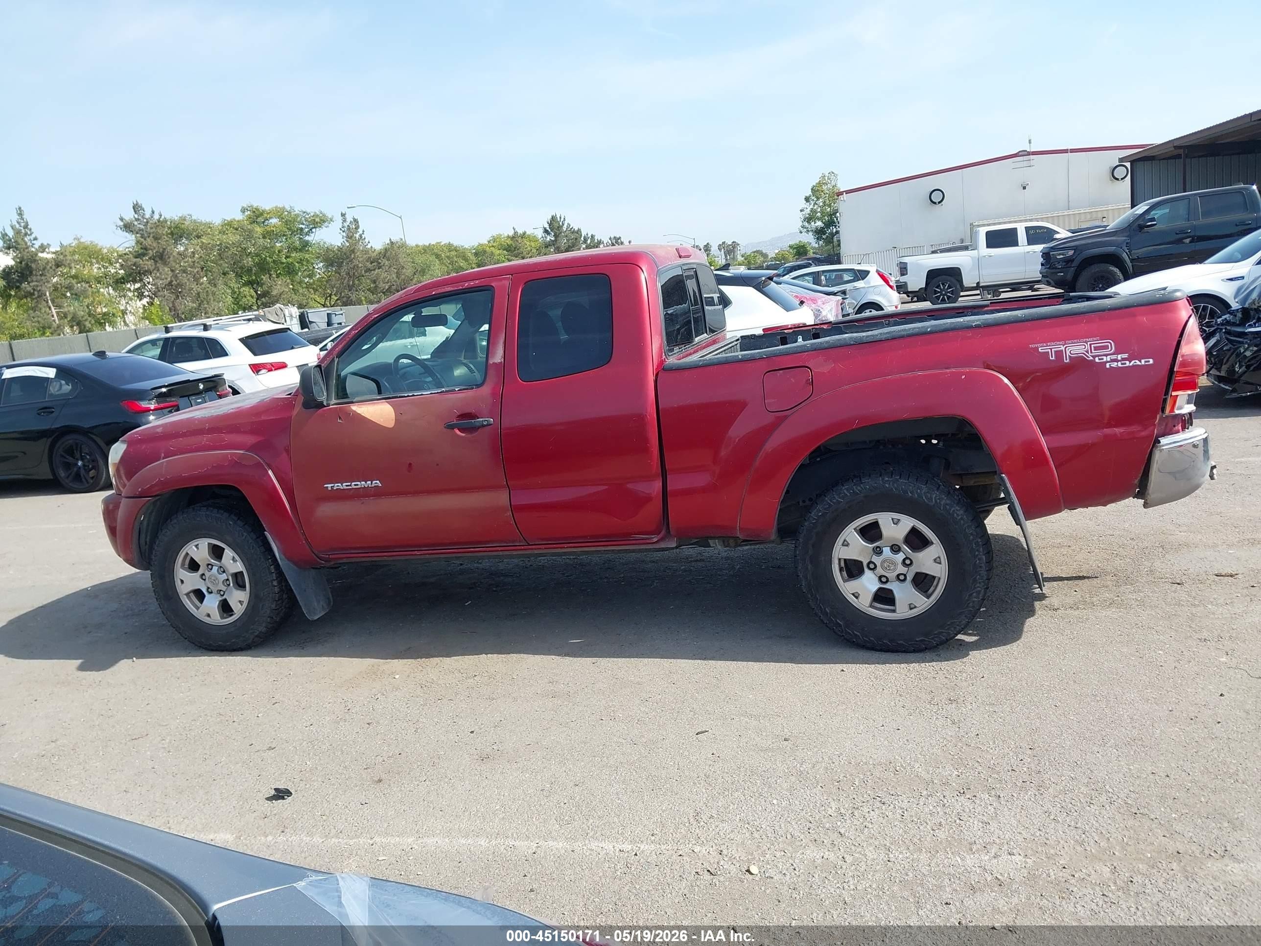 2005 Toyota Tacoma Prerunner V6 Red vin: 5TETU62N45Z034558
