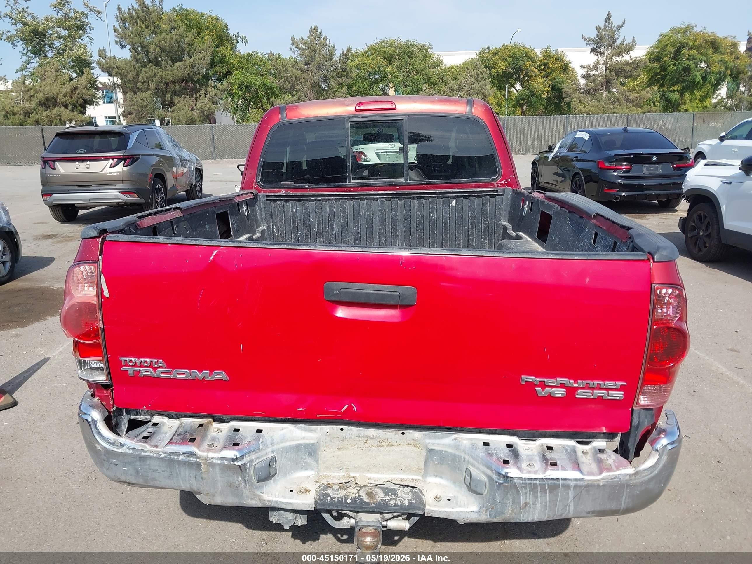 2005 Toyota Tacoma Prerunner V6 Red vin: 5TETU62N45Z034558