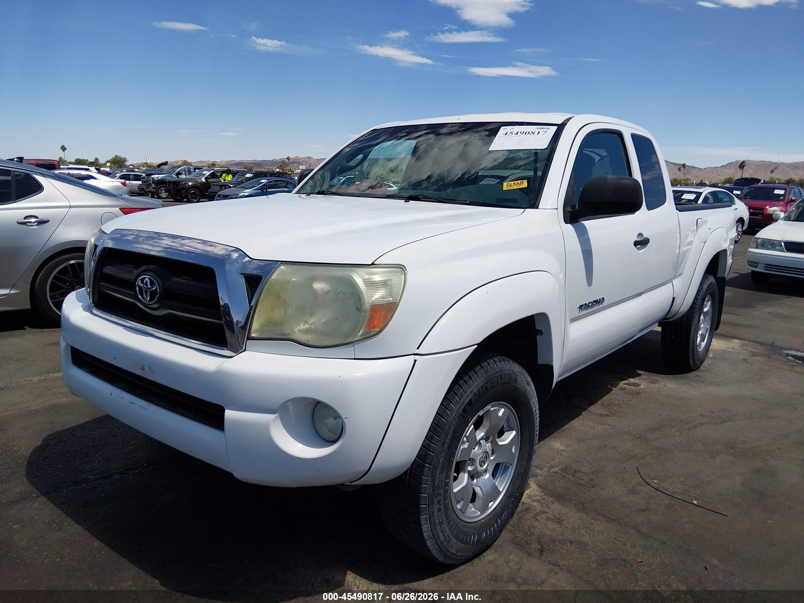2007 Toyota Tacoma Prerunner V6 Белый vin: 5TETU62N97Z366398