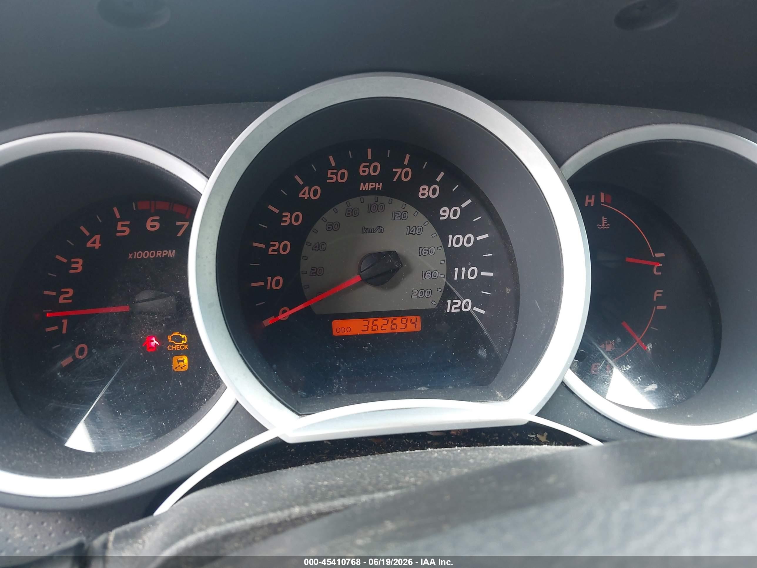 2009 Toyota Tacoma   Red vin: 5TETX22N19Z640180