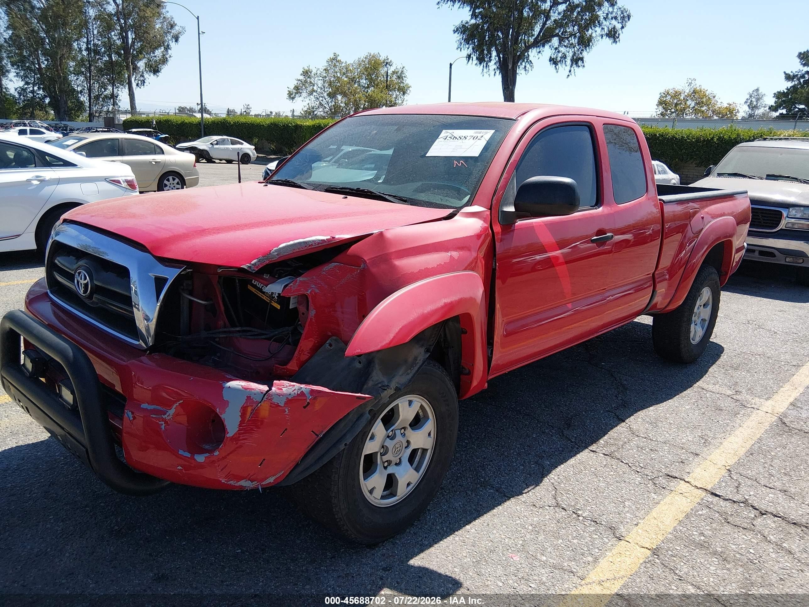 2007 Toyota Tacoma Prerunner Red vin: 5TETX62N97Z445545
