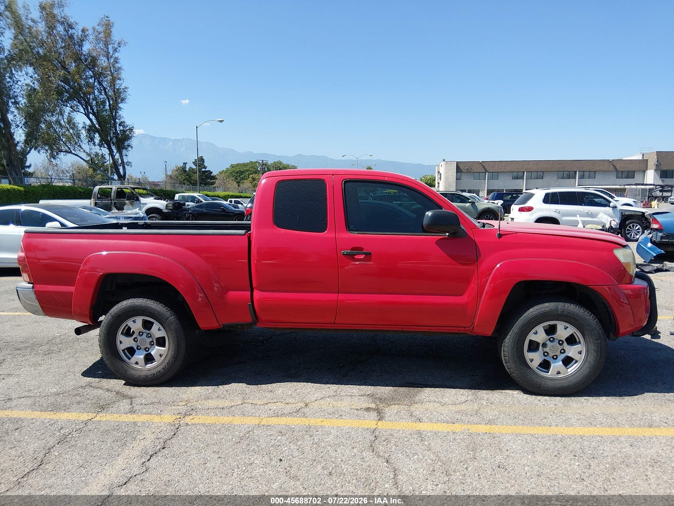 2007 Toyota Tacoma Prerunner Red vin: 5TETX62N97Z445545