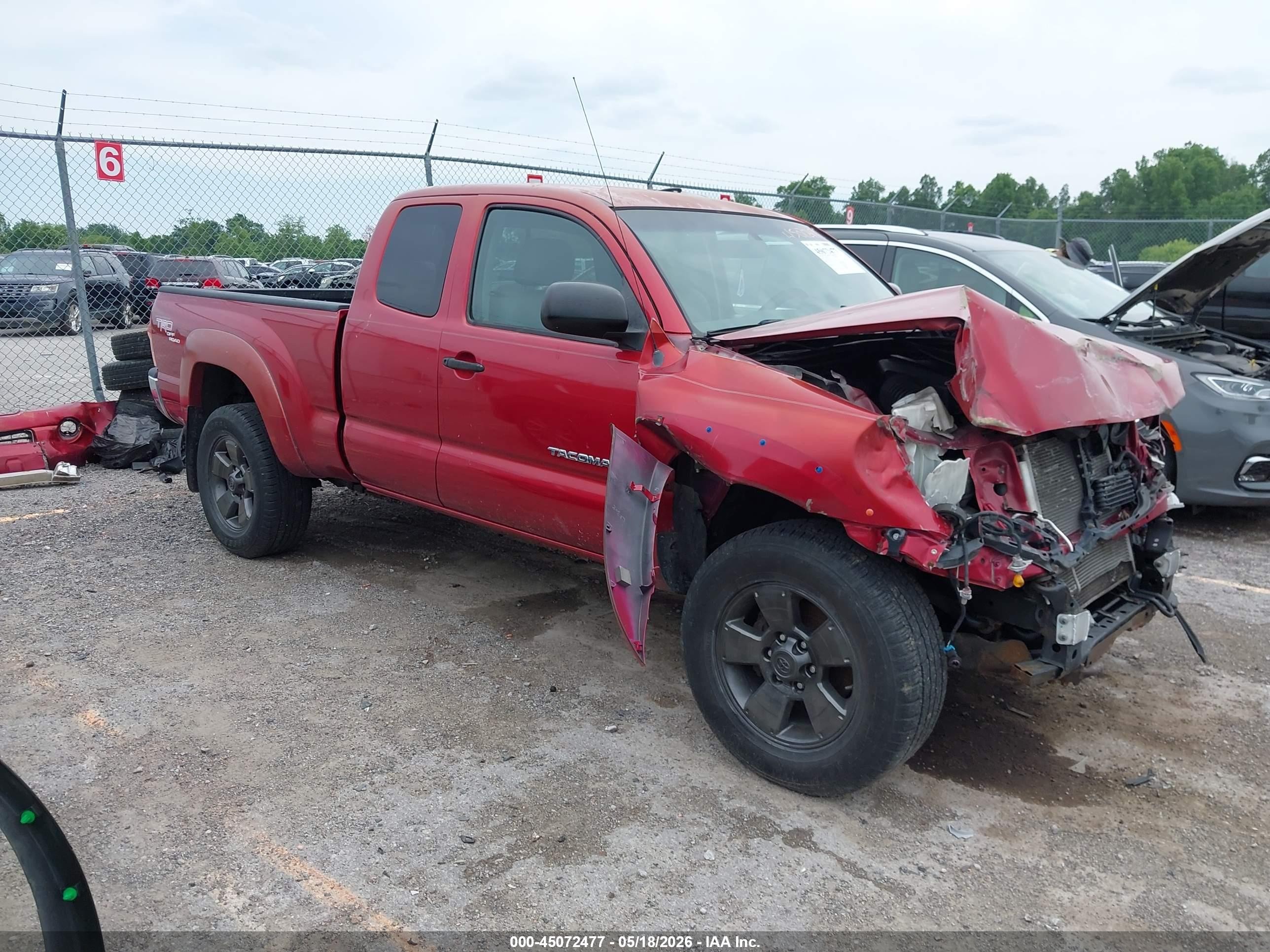 2005 Toyota Tacoma Base V6 Red vin: 5TEUU42N05Z052452