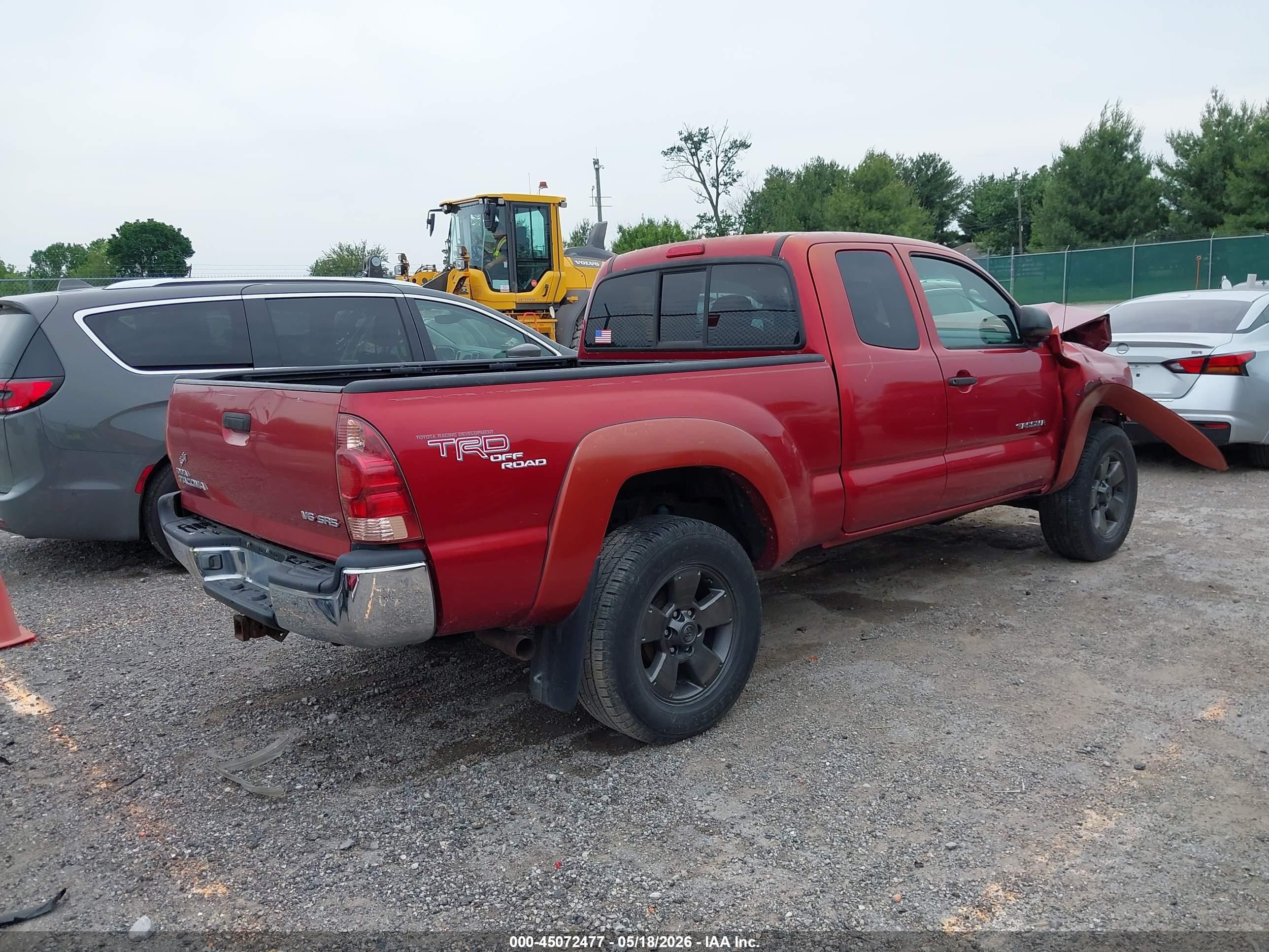 2005 Toyota Tacoma Base V6 Red vin: 5TEUU42N05Z052452