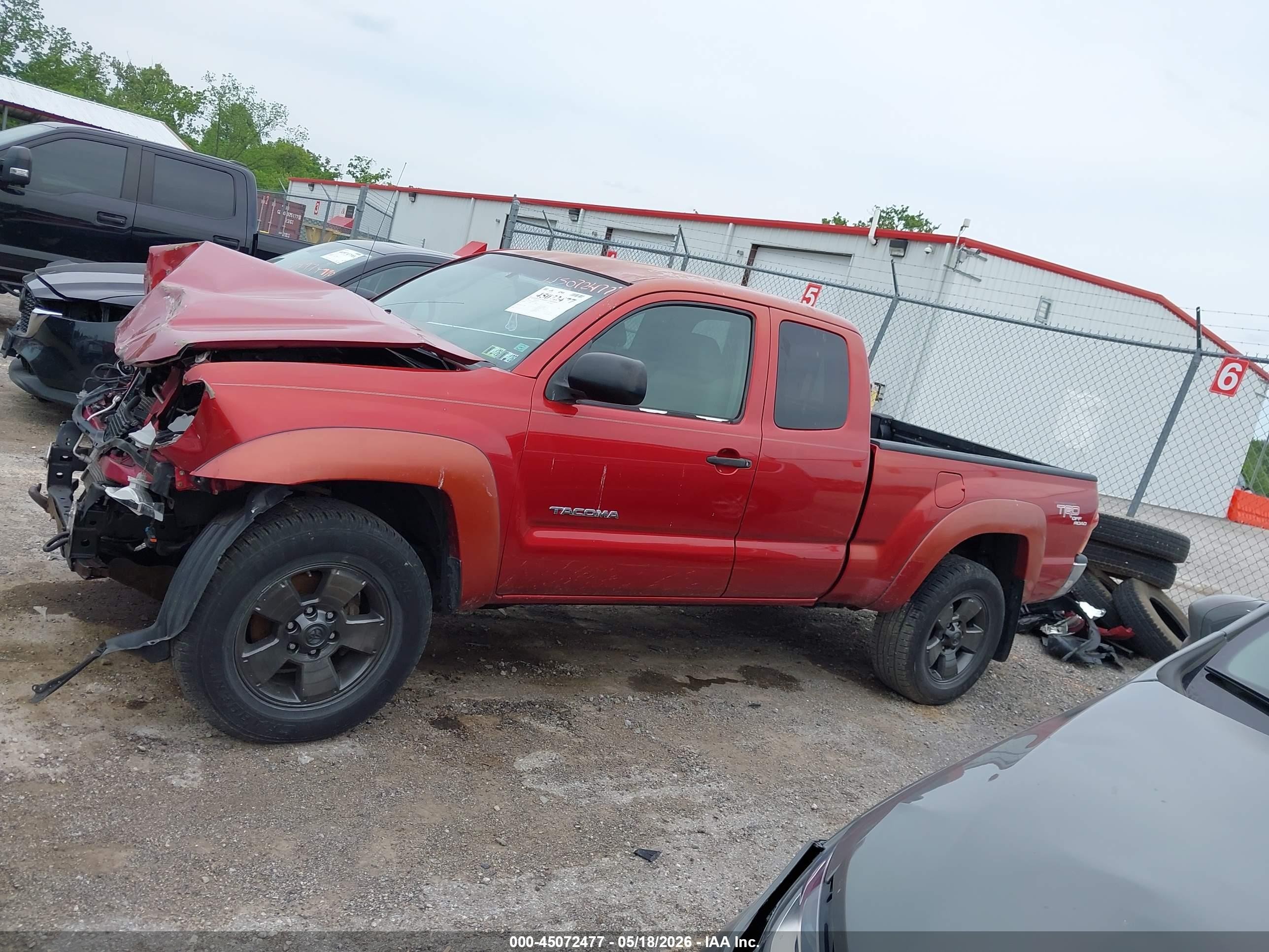 2005 Toyota Tacoma Base V6 Red vin: 5TEUU42N05Z052452