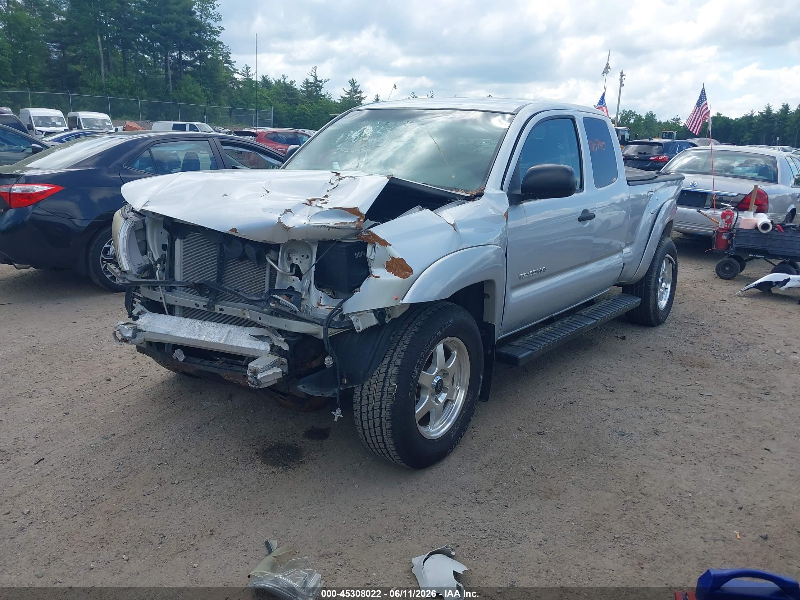 2007 Toyota Tacoma Base V6 Silver vin: 5TEUU42N37Z356071