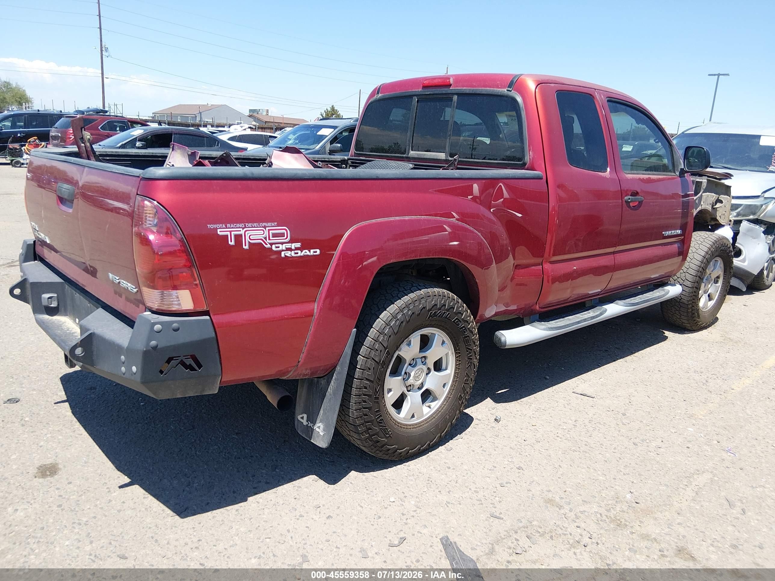 2007 Toyota Tacoma Base V6 Maroon vin: 5TEUU42N47Z372098