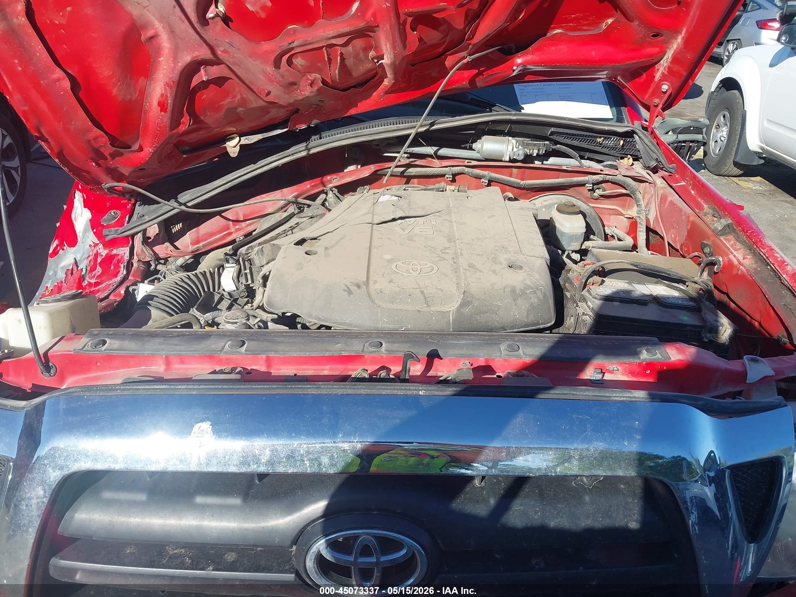 2006 Toyota Tacoma Base V6 Red vin: 5TEUU42N86Z319063