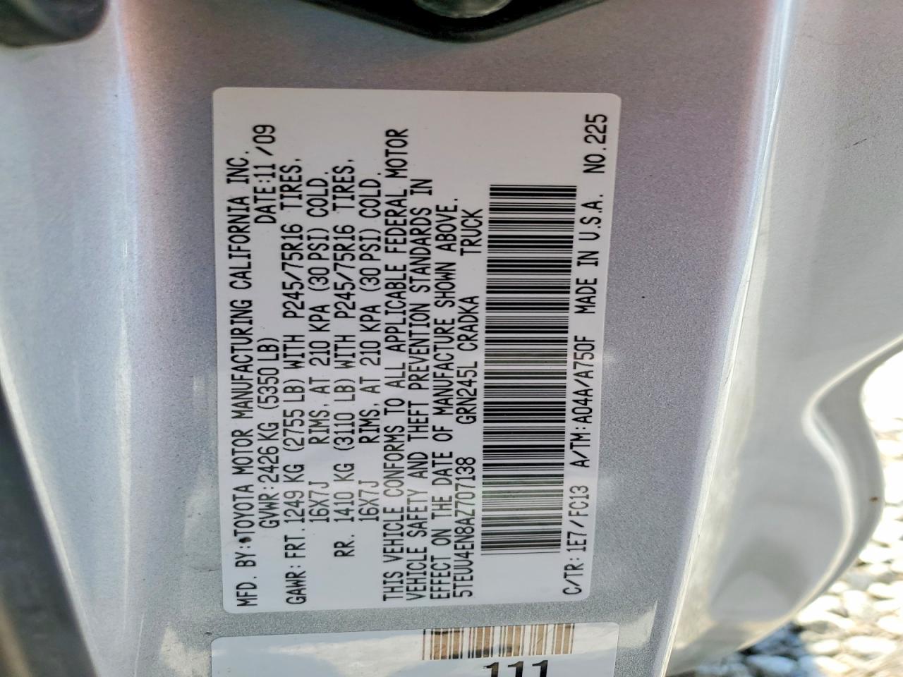 2010 Toyota Tacoma Access Cab Silver vin: 5TEUU4EN8AZ707138