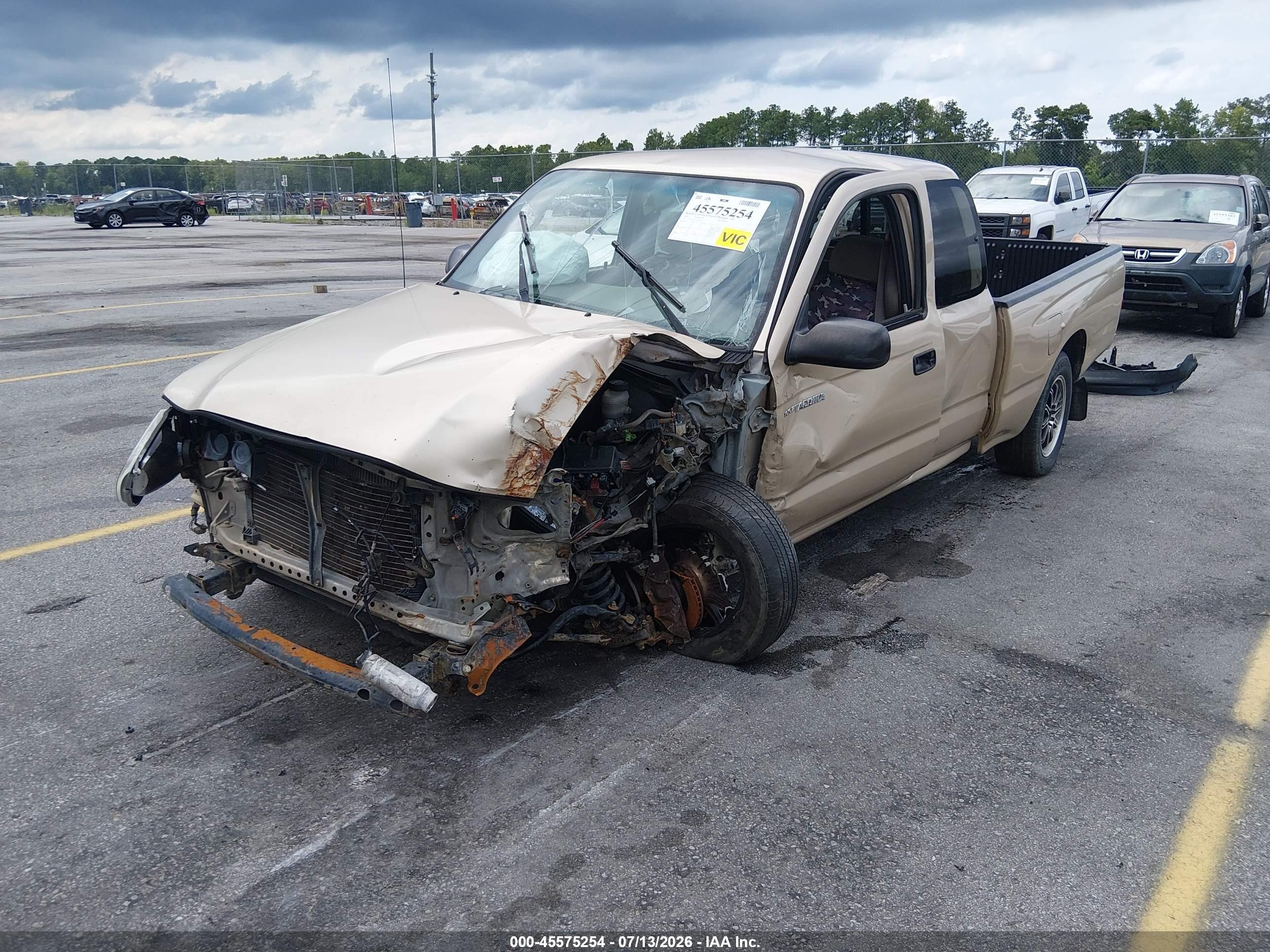 2002 Toyota Tacoma   Beige vin: 5TEVL52N12Z001776