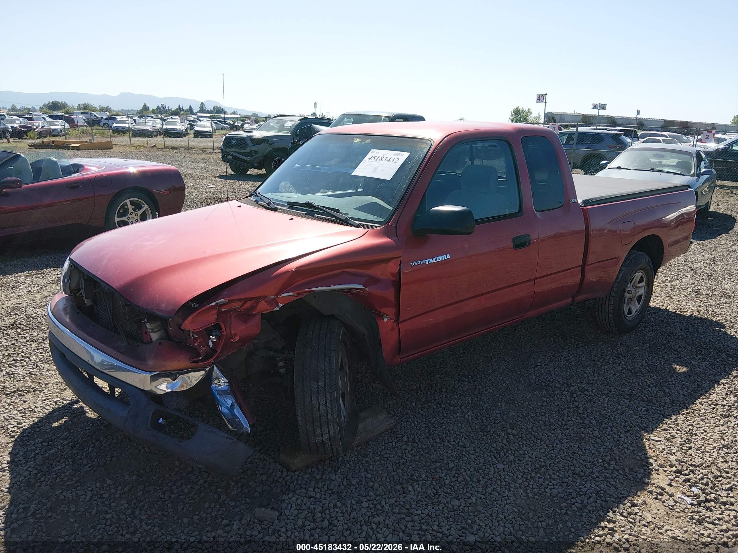 2002 Toyota Tacoma   Red vin: 5TEVL52N22Z025519