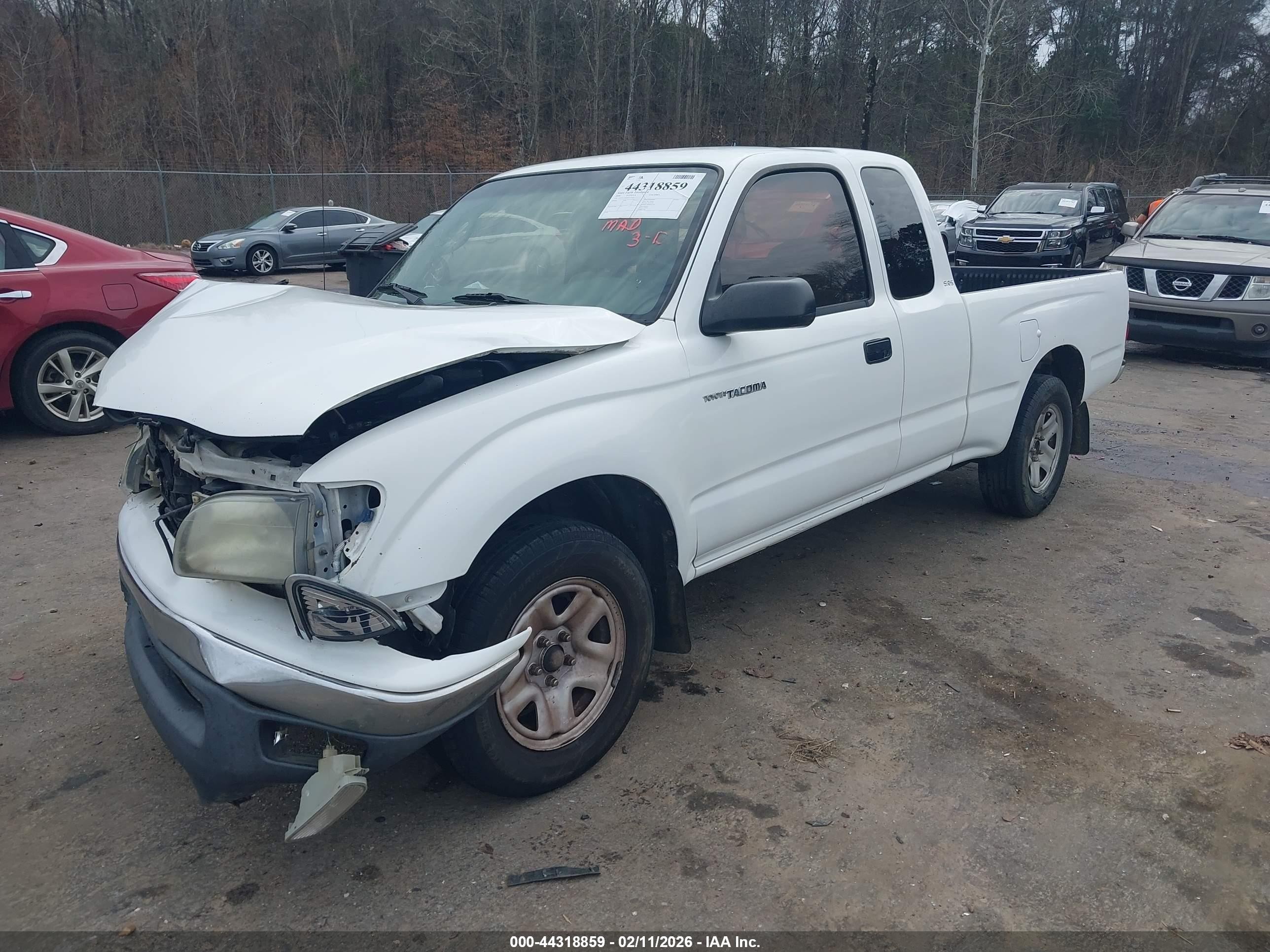 2004 Toyota Tacoma   White vin: 5TEVL52N84Z337220