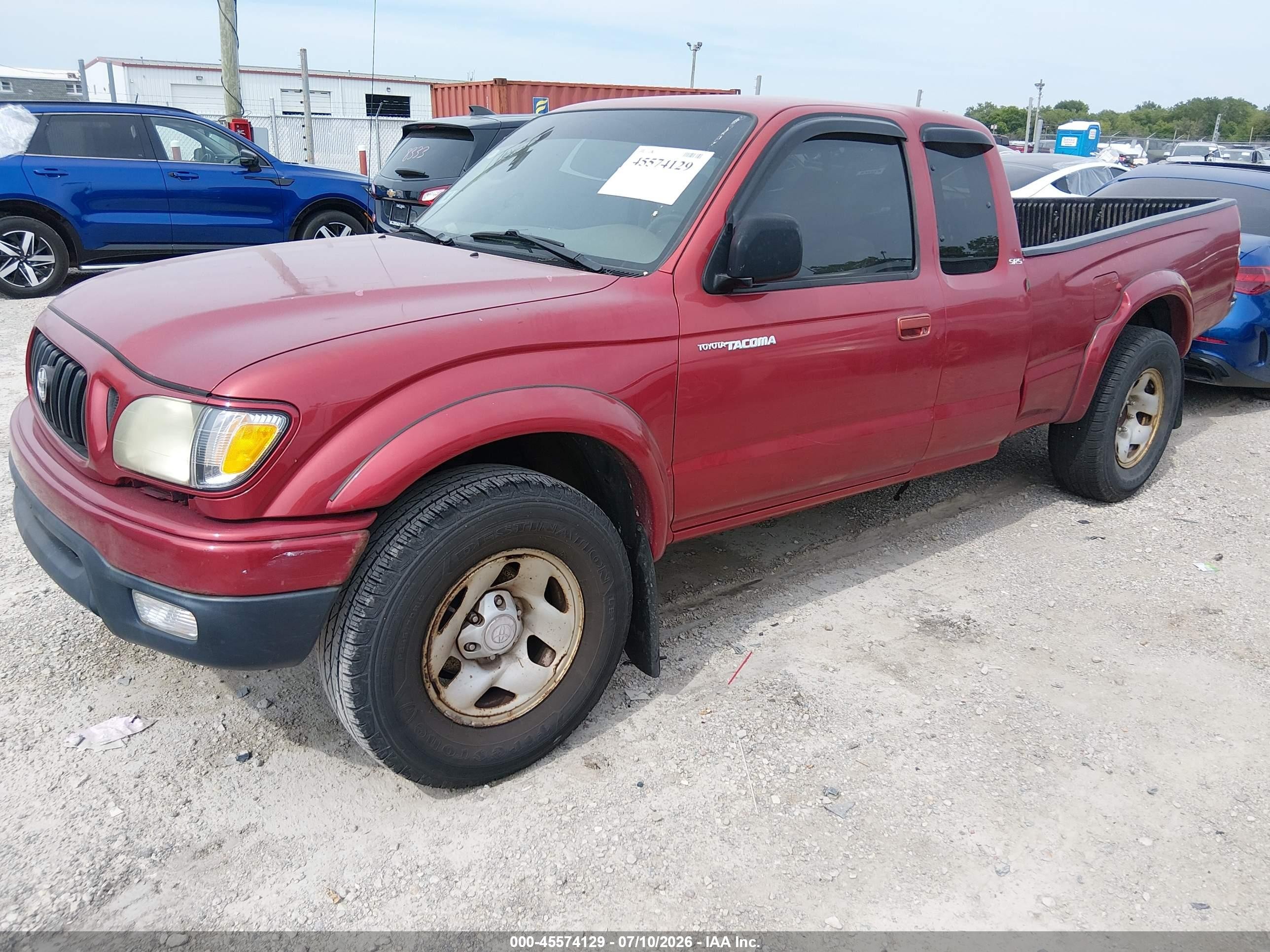 2002 Toyota Tacoma   Red vin: 5TEWM72N42Z084147