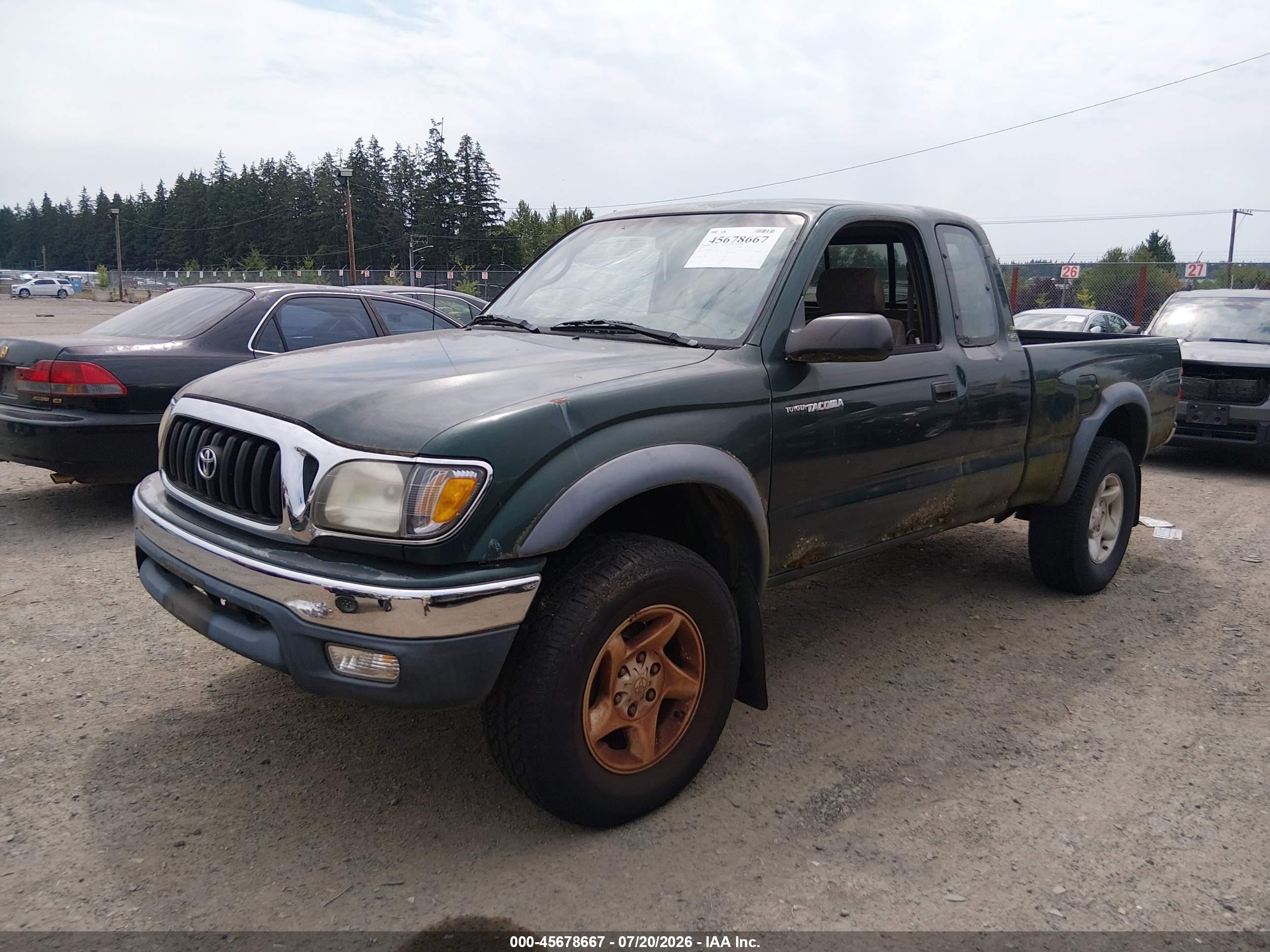 2003 Toyota Tacoma   Зеленый vin: 5TEWM72N73Z247844