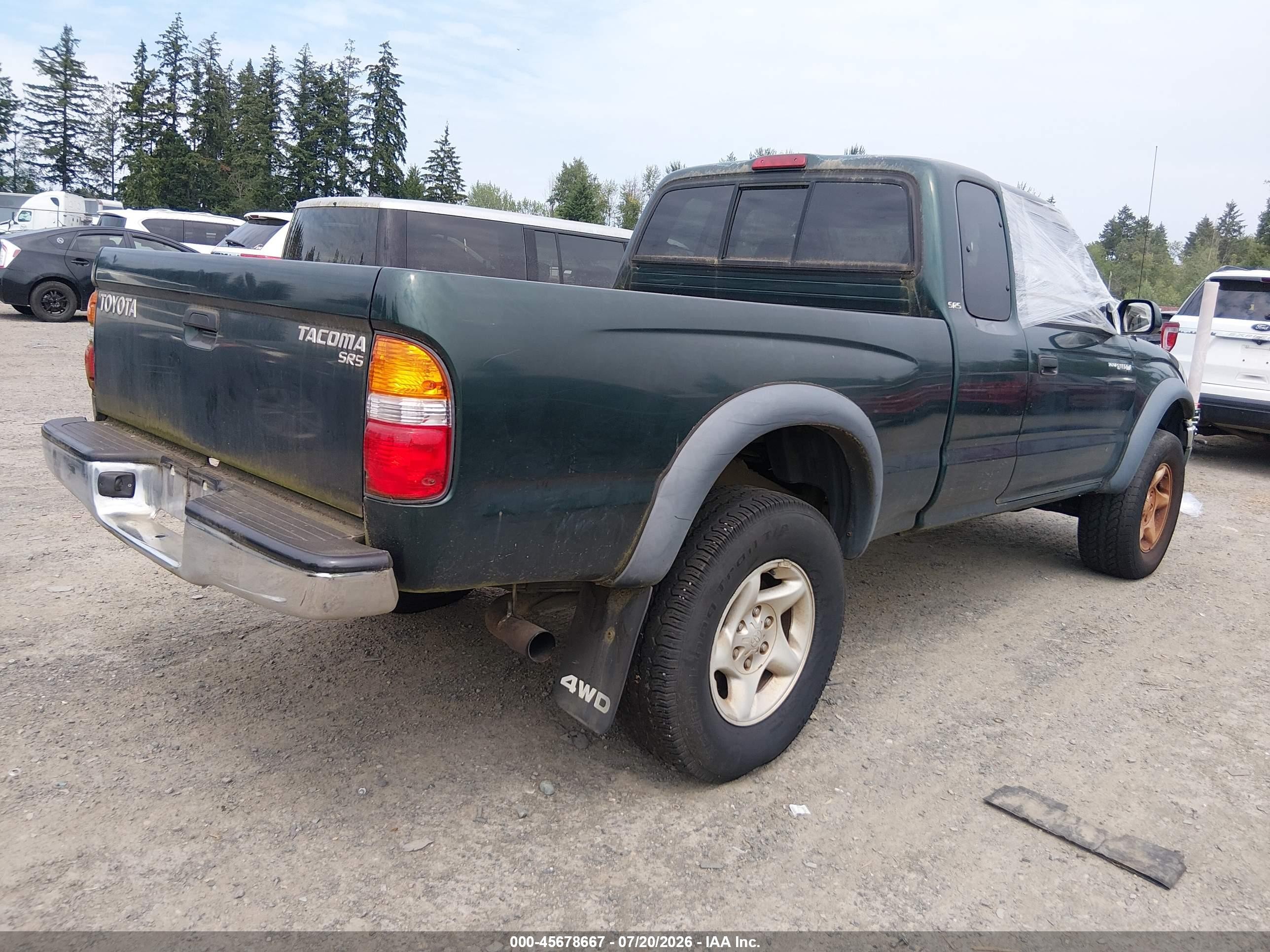 2003 Toyota Tacoma   Зеленый vin: 5TEWM72N73Z247844